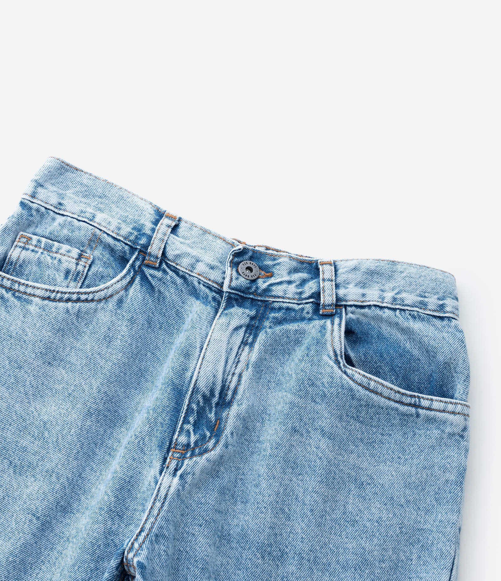 Bermuda Reta Infantil em Jeans com Cós Elástico - Tam 5 a 14 anos Azul 5