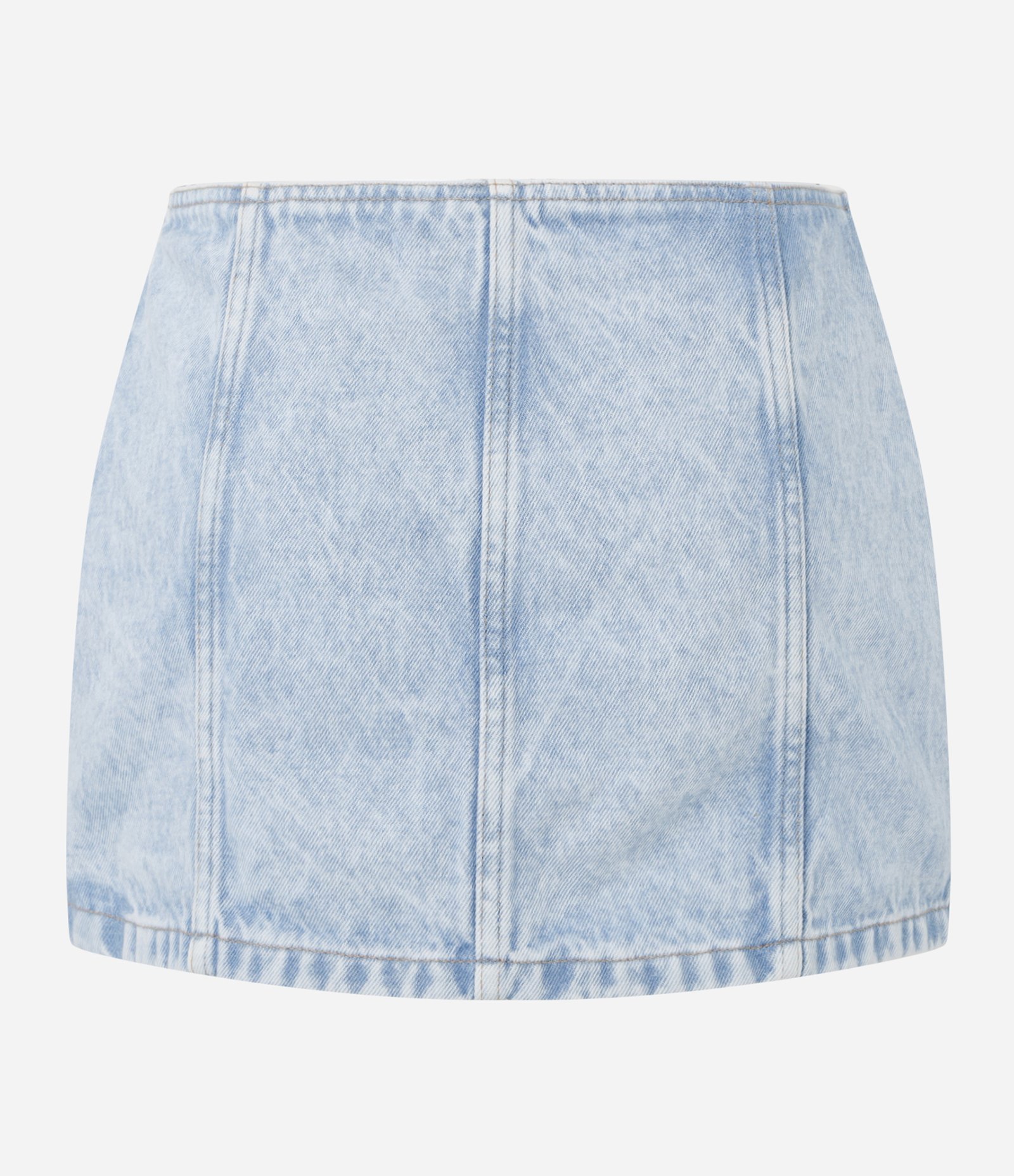 Short Saia em Jeans com Recortes e Fendinhas Azul 7