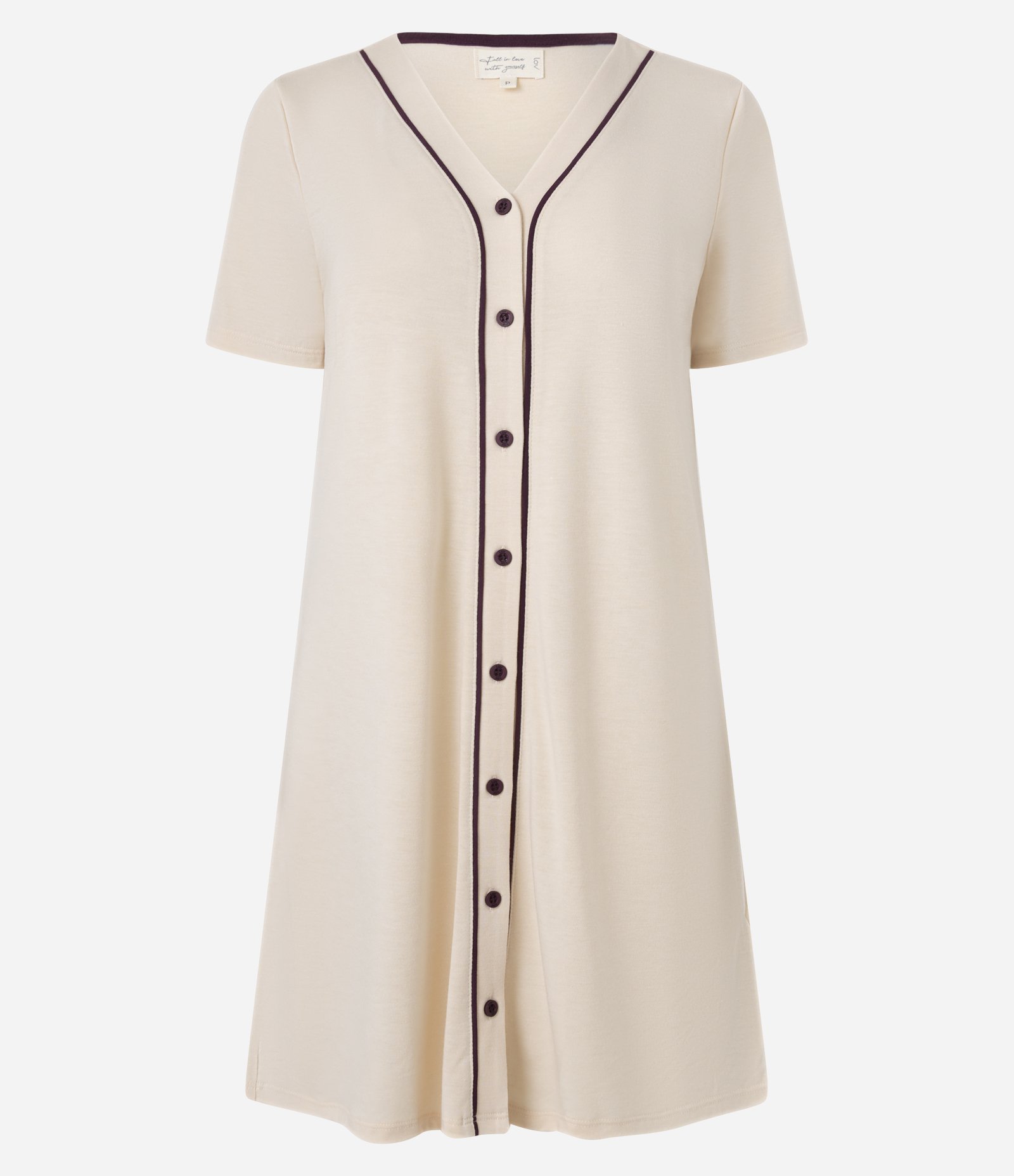 Camisola Curta com Botões e Vieses Contrastantes Rosa 3