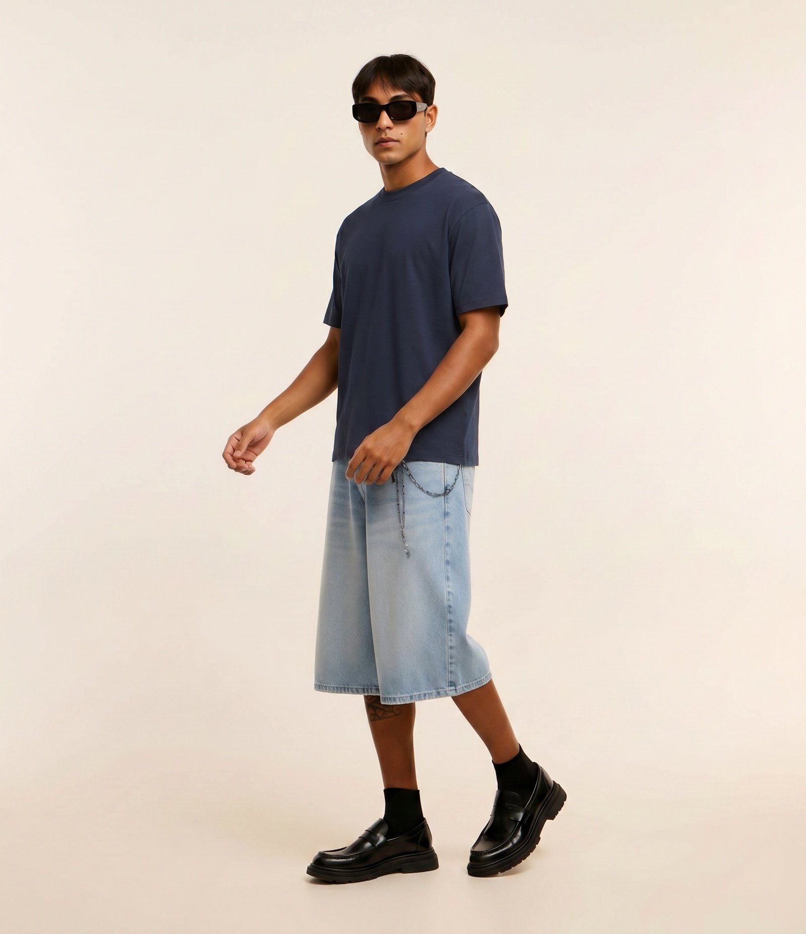 Camiseta Boxy em Tecnologia Dry e Algodão Azul Marinho 1