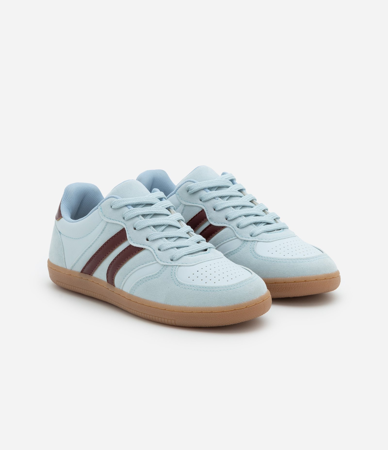 Tênis Chuteira em Pu com Efeito Camurça Azul 3