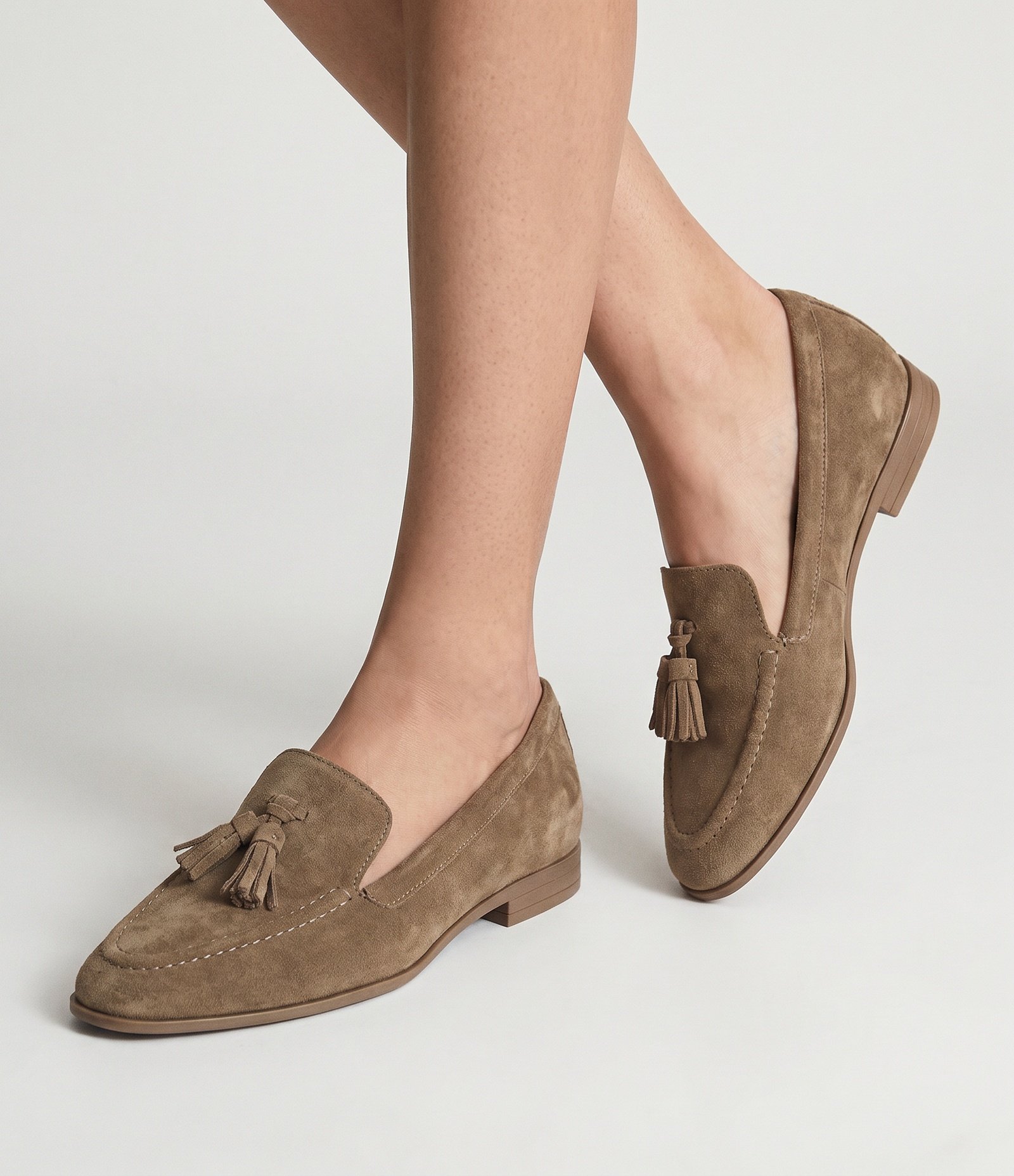 Sapato Mocassim em Couro com Franja Bege 2