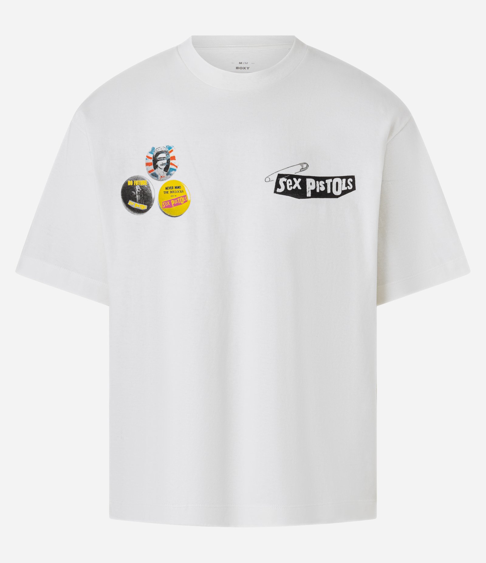 Camiseta Boxy em Malhão com Estampa Frente e Costas Sex Pistols Branco 7