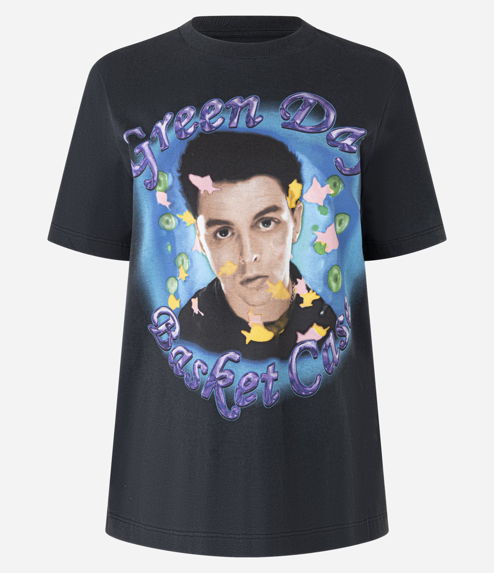 Camiseta Alongada em Algodão com Estampa Green Day Preto 4