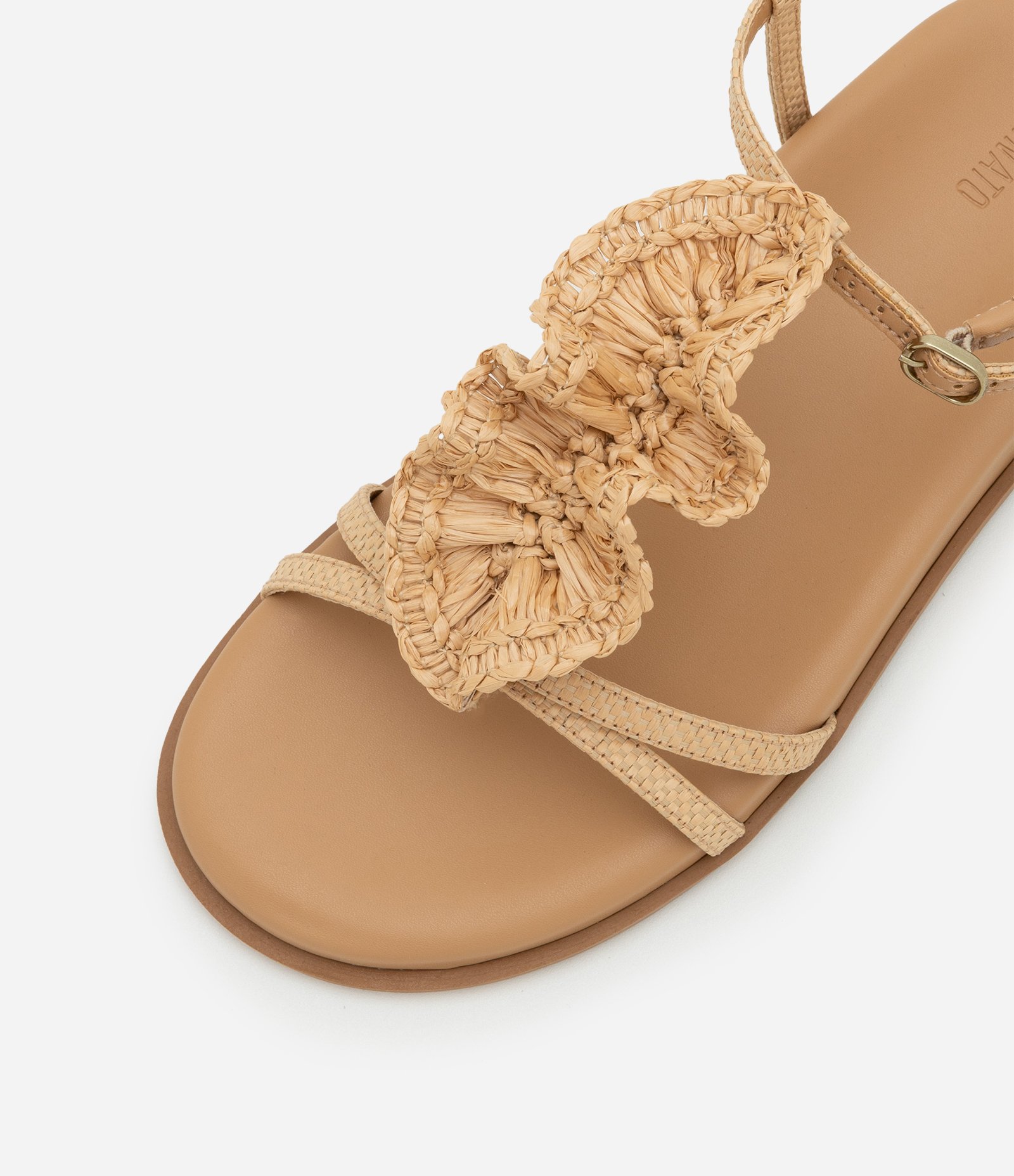 Sandália Rasteira Salomé com Babados no Topo Bege 6