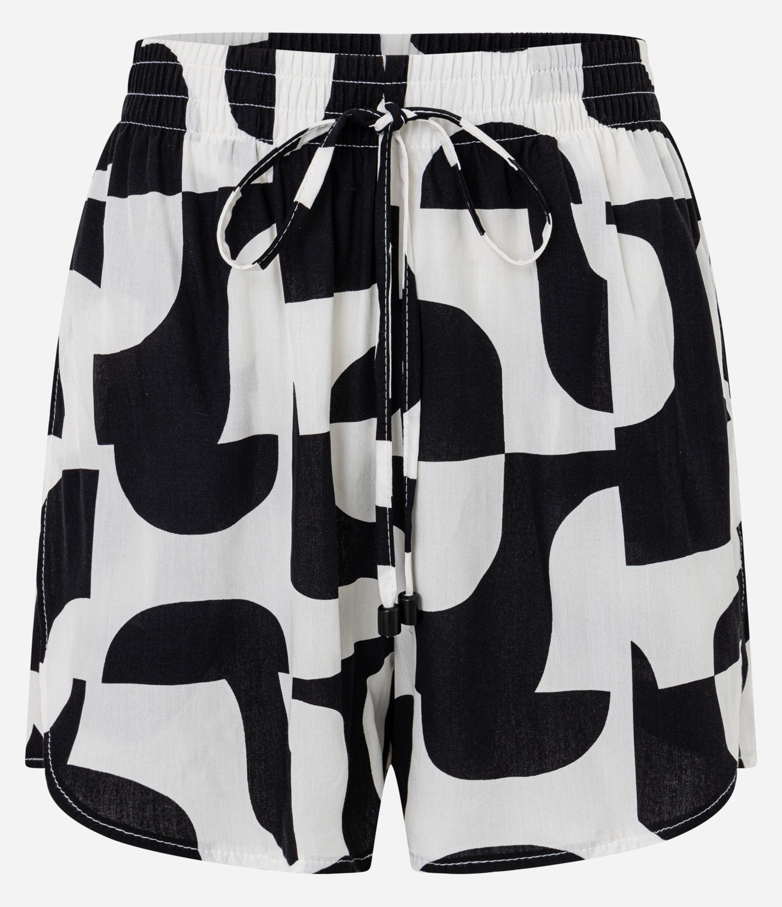 Saída de Praia Short em Viscose com Estampa Bicolor Preto/Branco 5