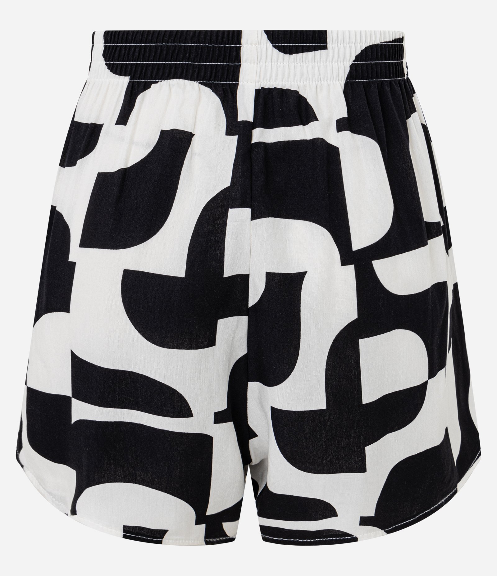 Saída de Praia Short em Viscose com Estampa Bicolor Preto/Branco 6