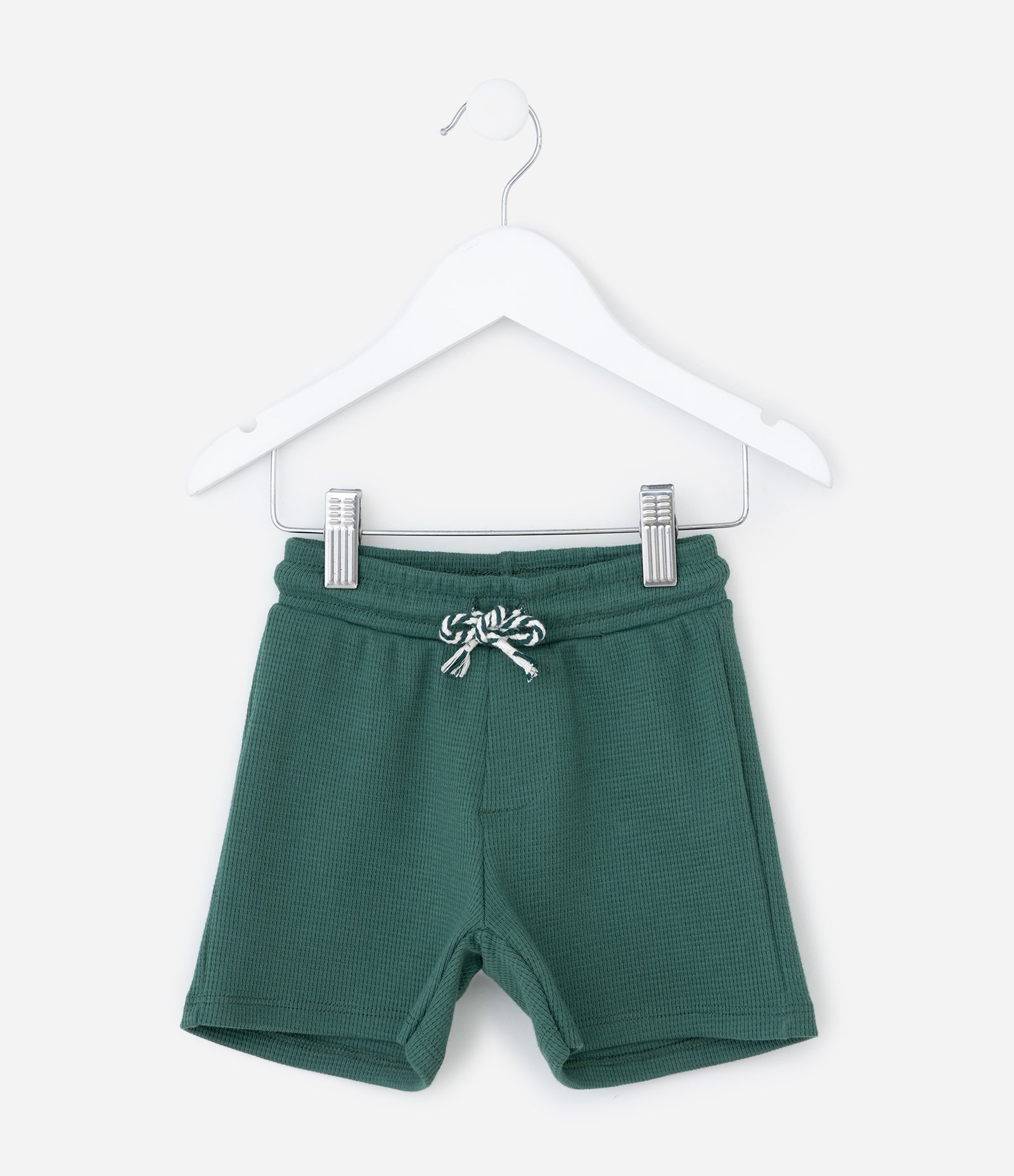 Bermuda Infantil com Textura Waffle - Tam 1 a 6 Anos Verde 1