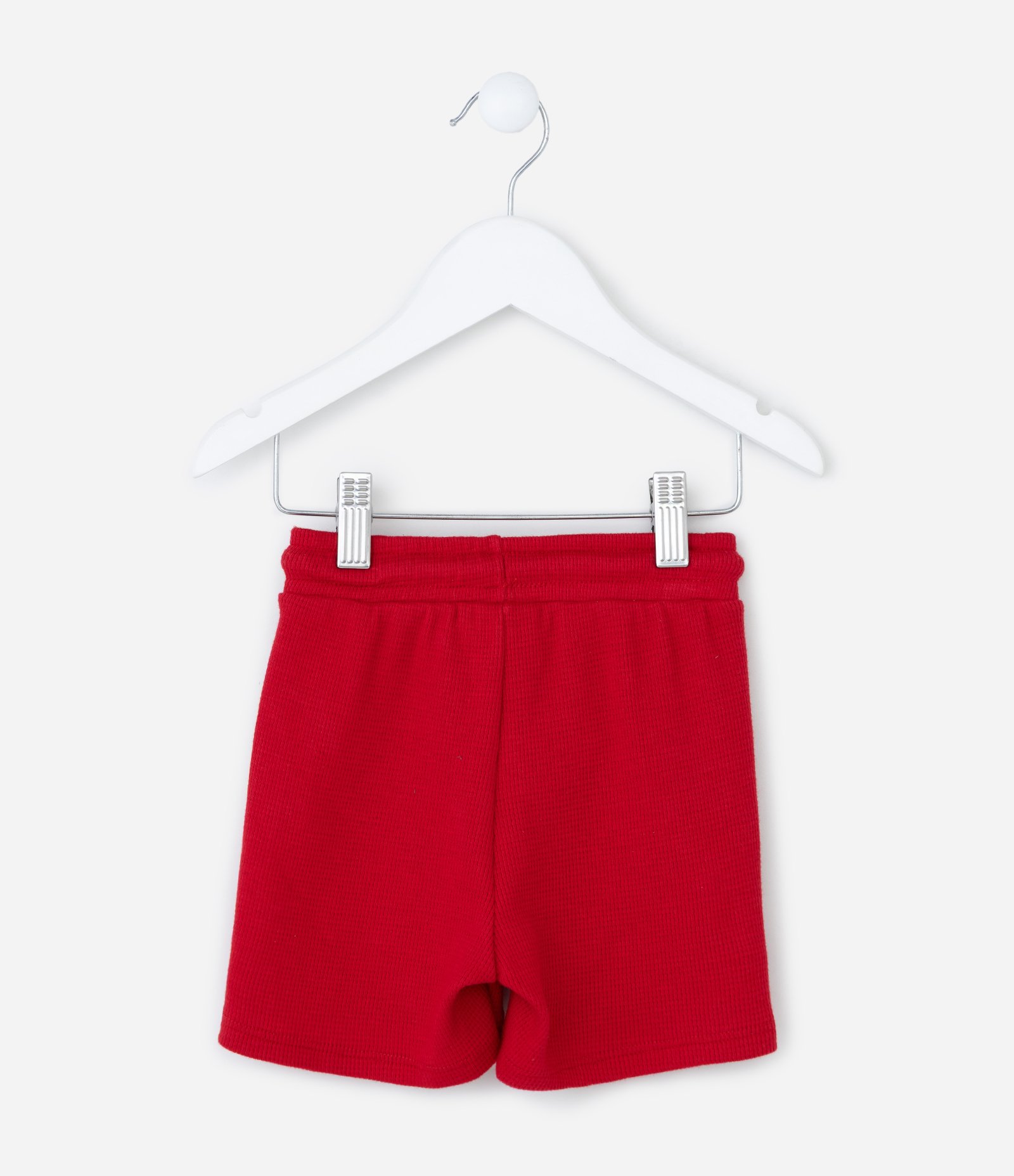 Bermuda Infantil com Textura Waffle - Tam 1 a 6 Anos Vermelho 3