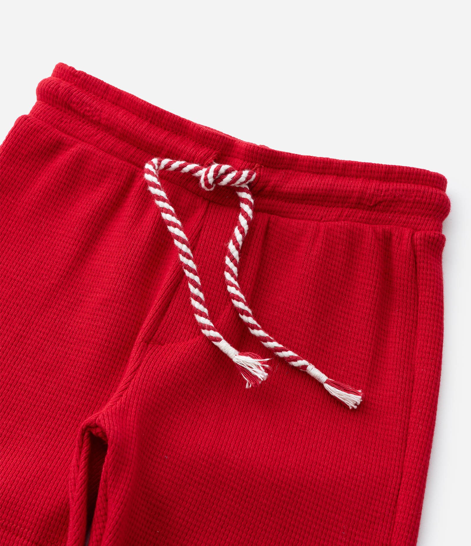 Bermuda Infantil com Textura Waffle - Tam 1 a 6 Anos Vermelho 7
