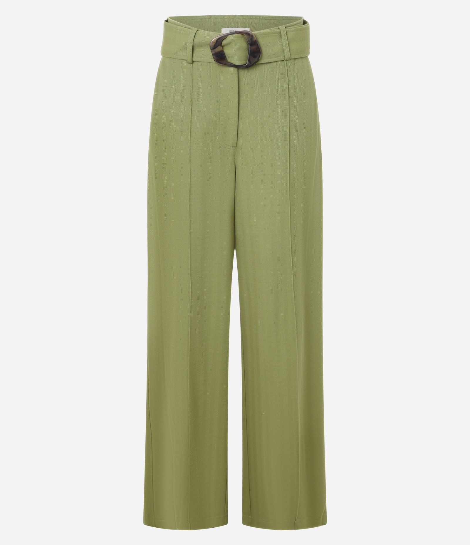 Calça Pantalona em Orly com Cinto Largo com Fivela Diferenciada Verde 5