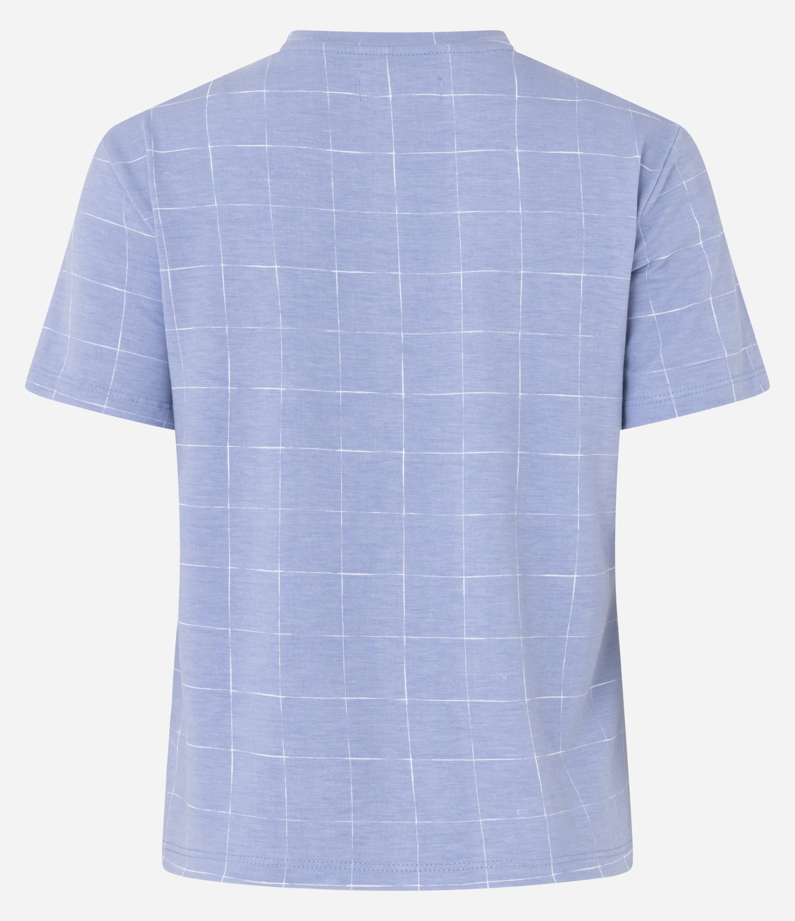 Blusa de Pijama em Viscose com Estampa Grid Azul 5