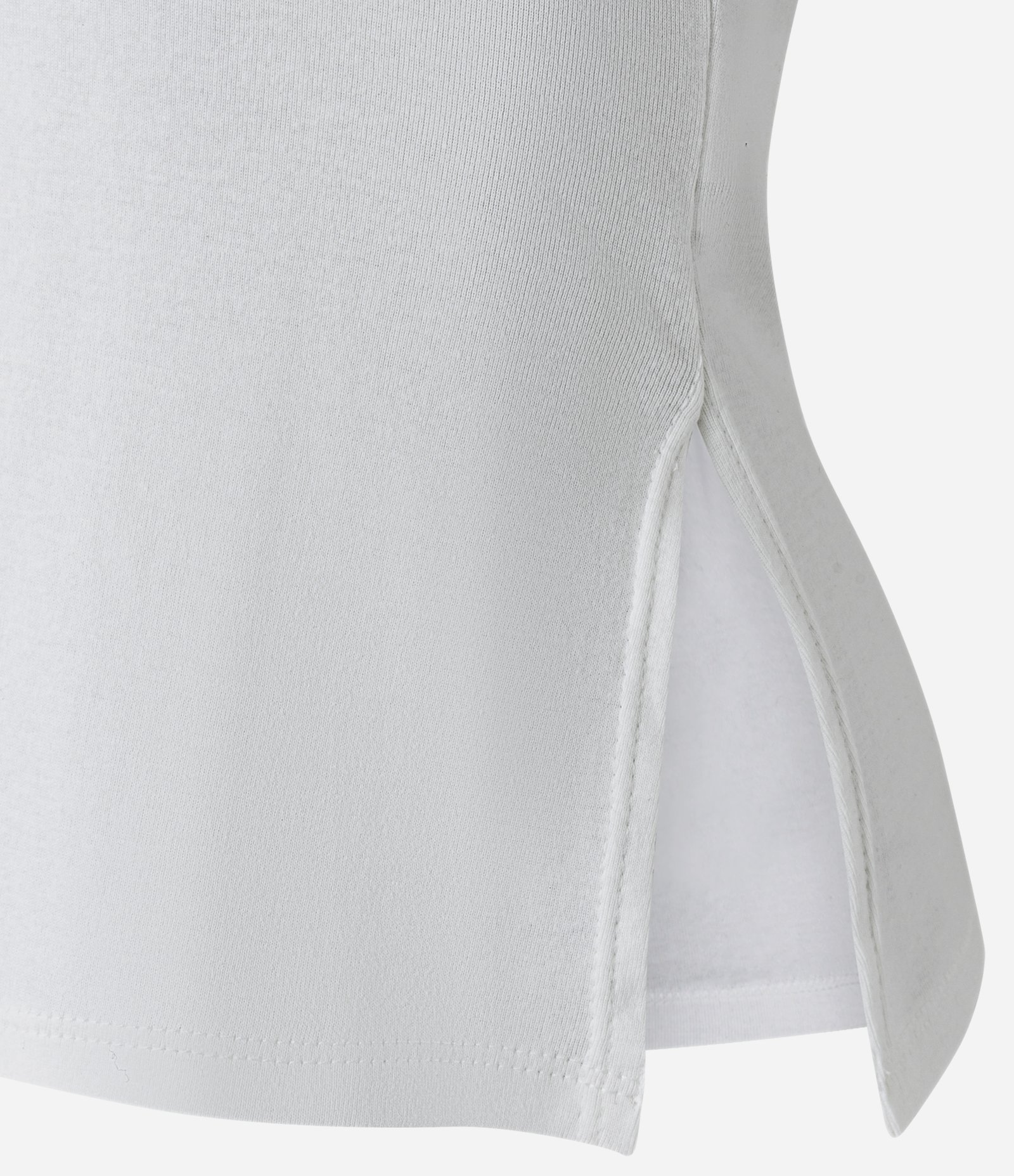 Blusa Polo em Ribana com Fendinha Lateral Branco 8