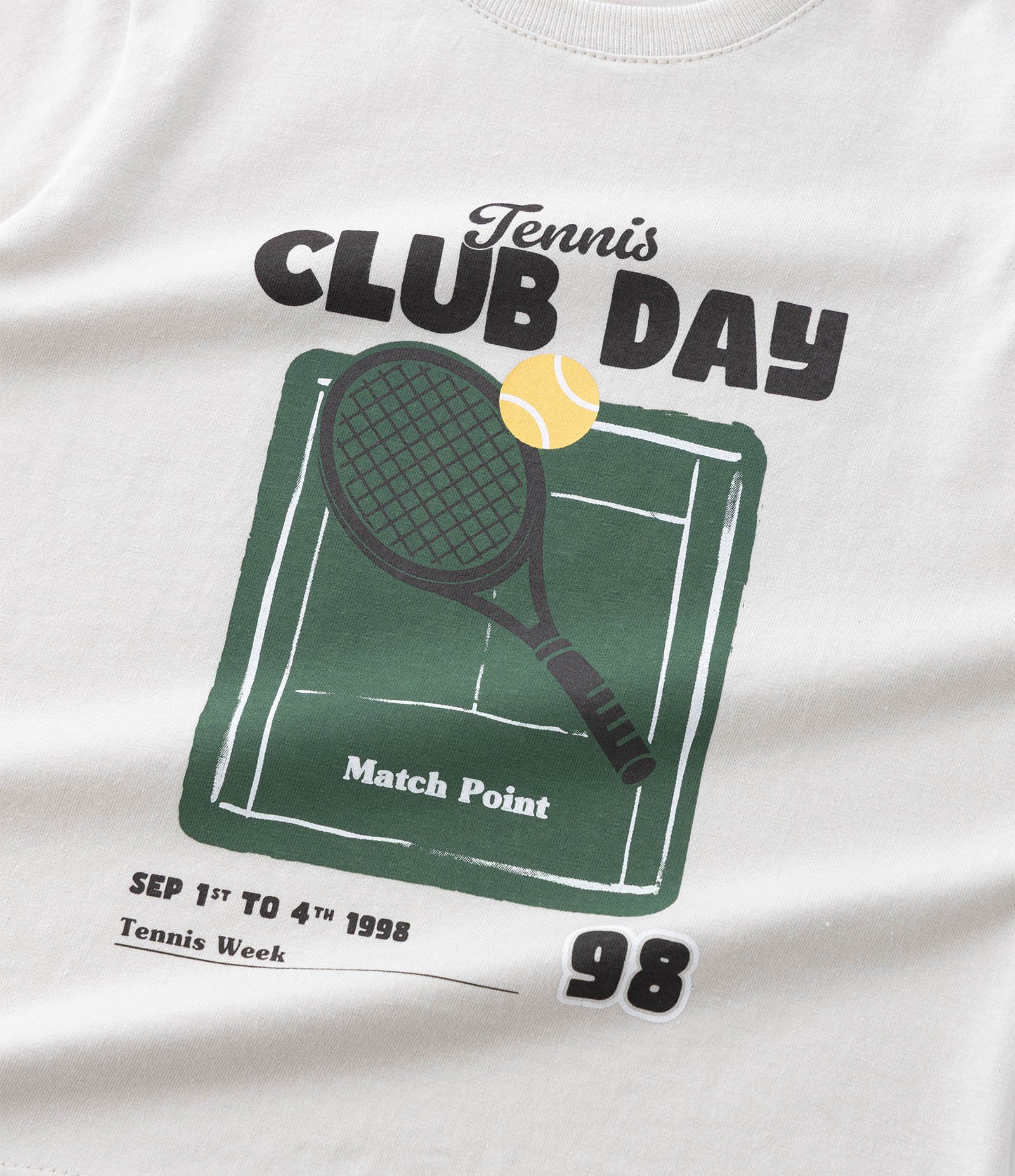 Camiseta Infantil com Estampa Tennis Club Day - Tam 1 a 6 Anos Bege 5
