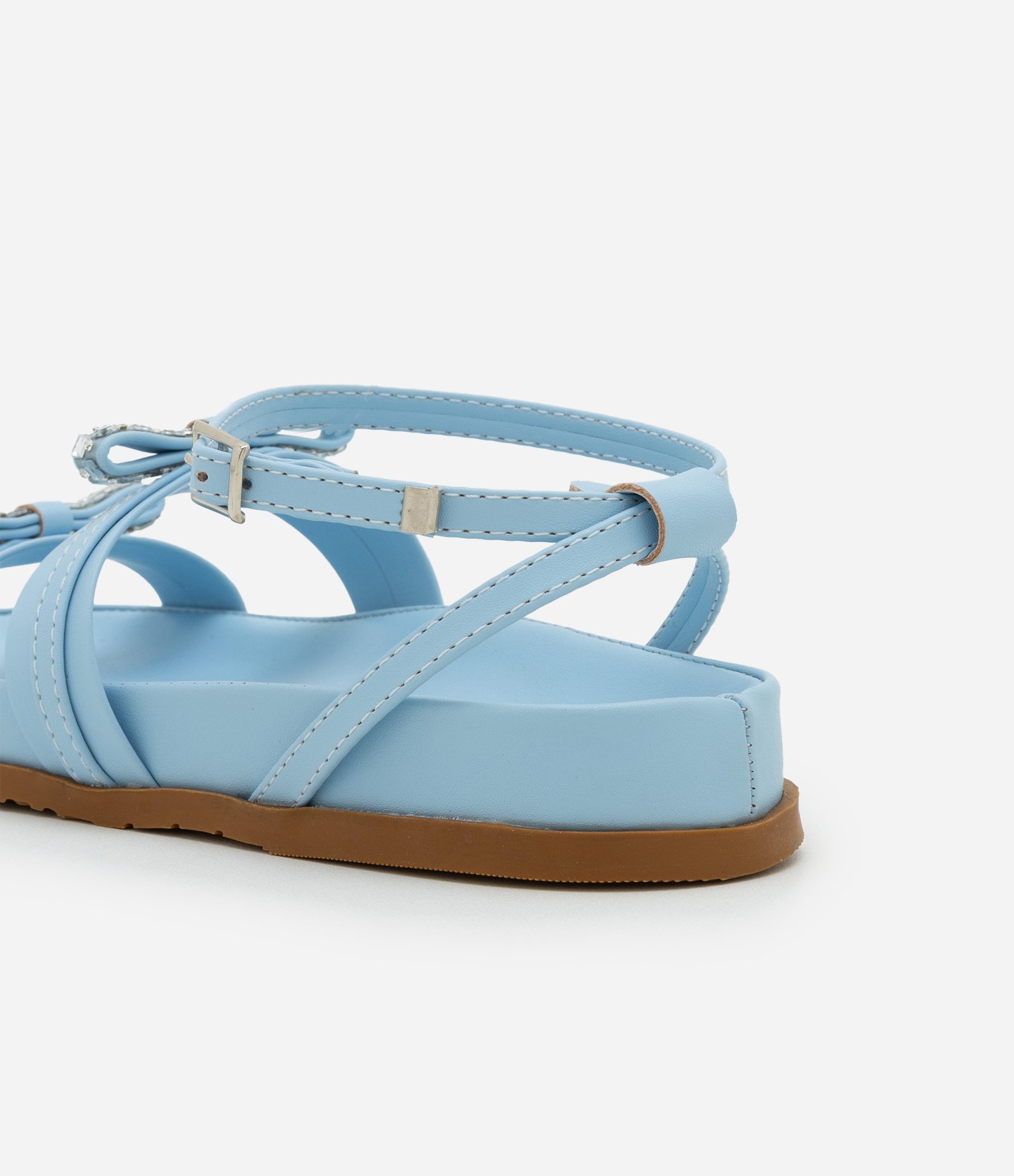 Sandália Infantil com Laços e Detalhes de Brilhos - Tam 25 ao 34 Azul 2