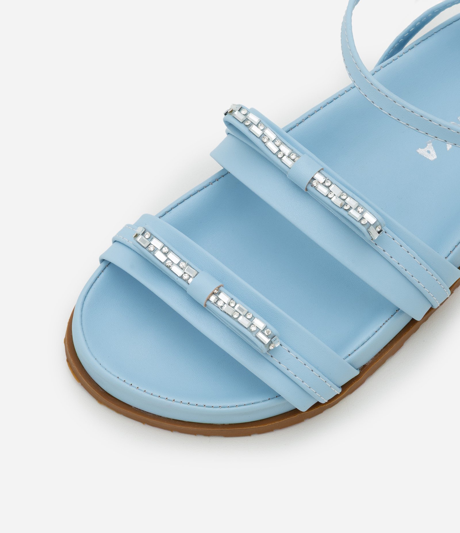 Sandália Infantil com Laços e Detalhes de Brilhos - Tam 25 ao 34 Azul 3