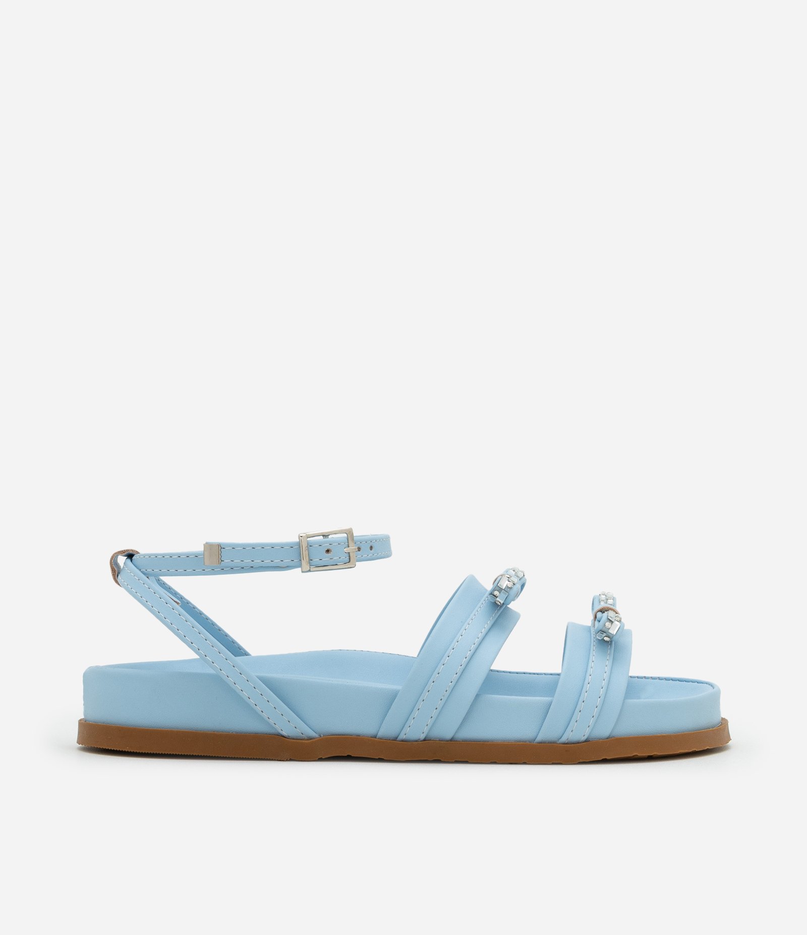 Sandália Infantil com Laços e Detalhes de Brilhos - Tam 25 ao 34 Azul 4