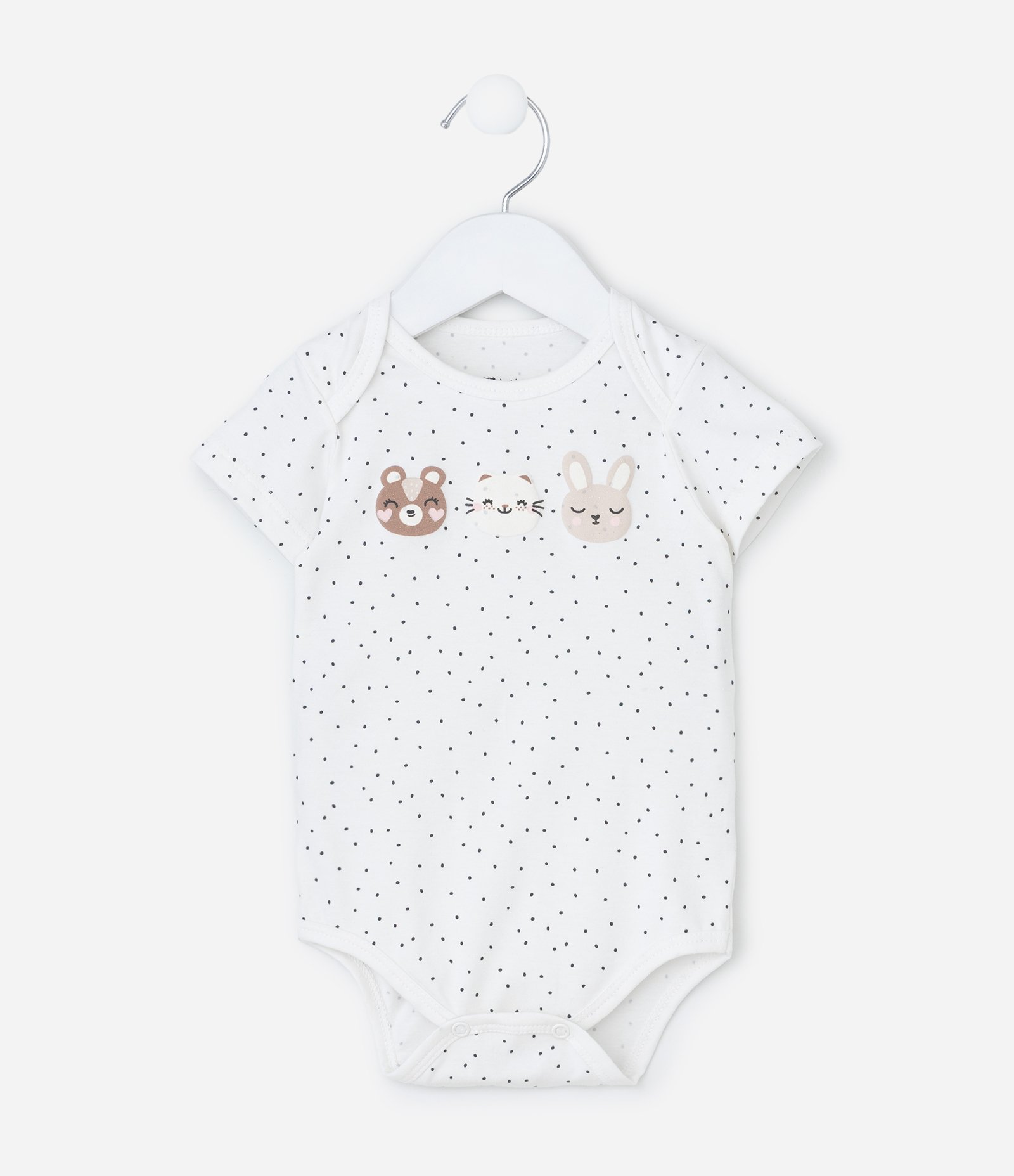 Body Infantil em Algodão com Estampa Bichinhos - Tam RN a 18 meses Branco 2
