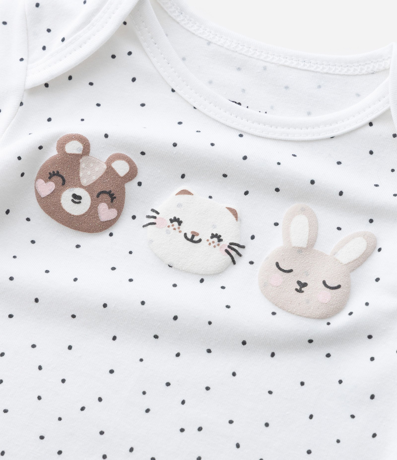 Body Infantil em Algodão com Estampa Bichinhos - Tam RN a 18 meses Branco 7