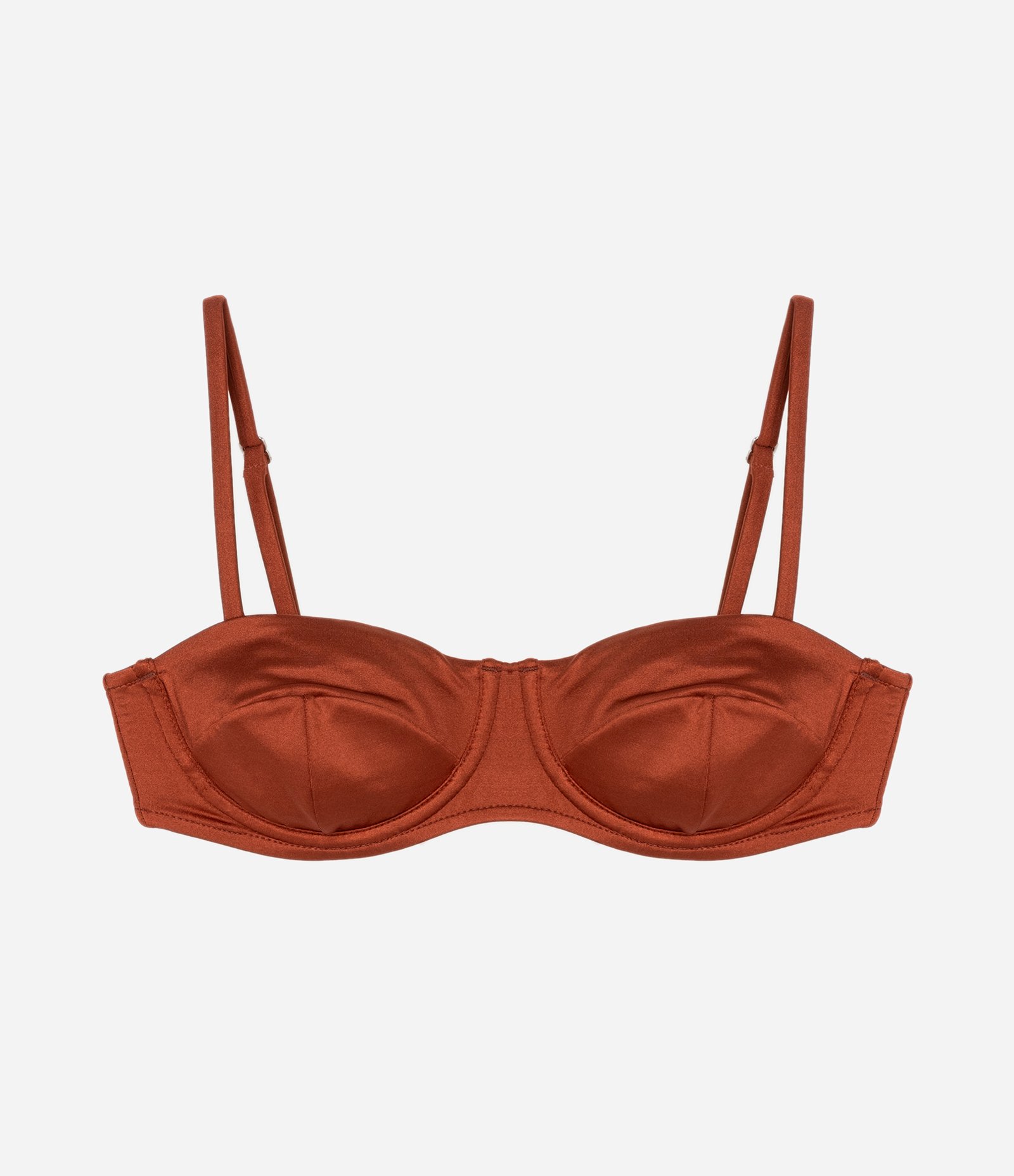 Biquíni Top Meia Taça em Microfibra Brilhante Marrom 4