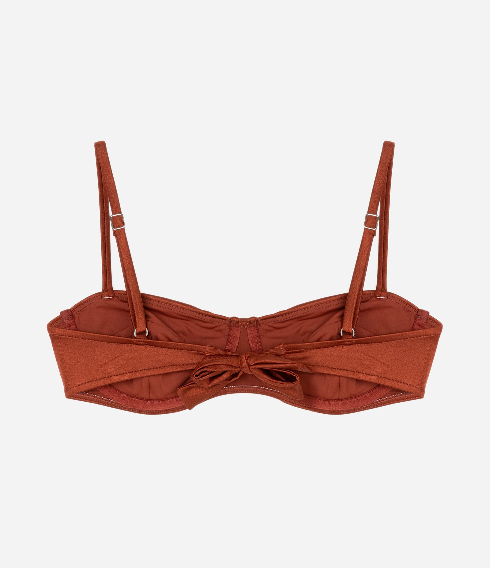 Biquíni Top Meia Taça em Microfibra Brilhante Marrom 5