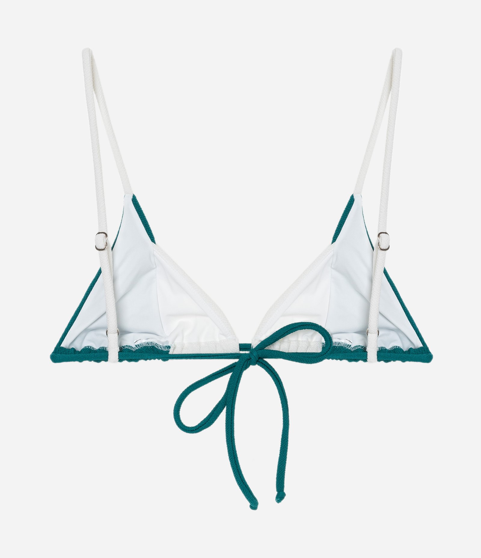 Biquíni Top Cortininha em Microfibra com Bloco de Cor Verde/Branco 2