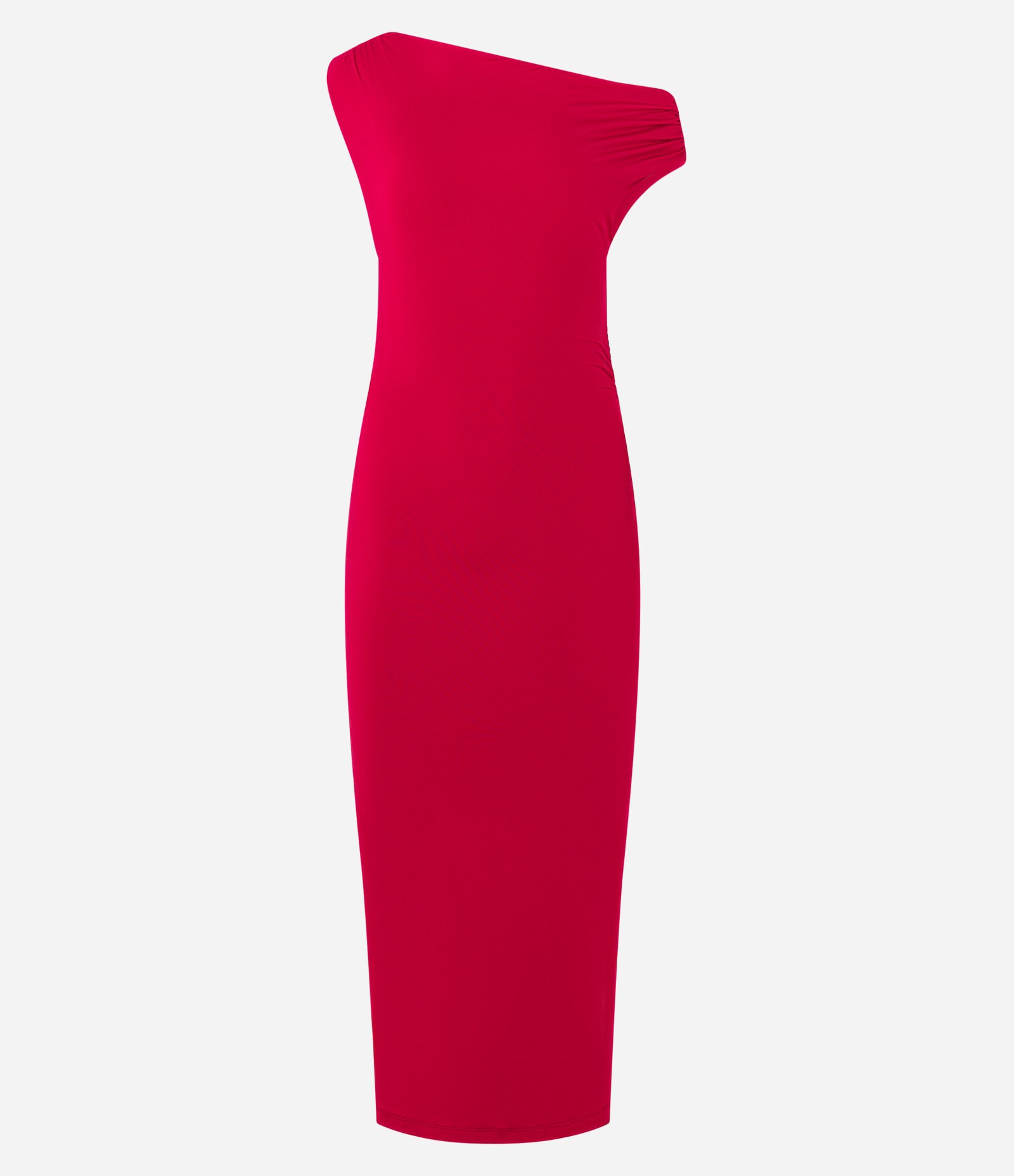 Vestido Midi Ombro a Ombro com Decote Assimétrico Vermelho 5