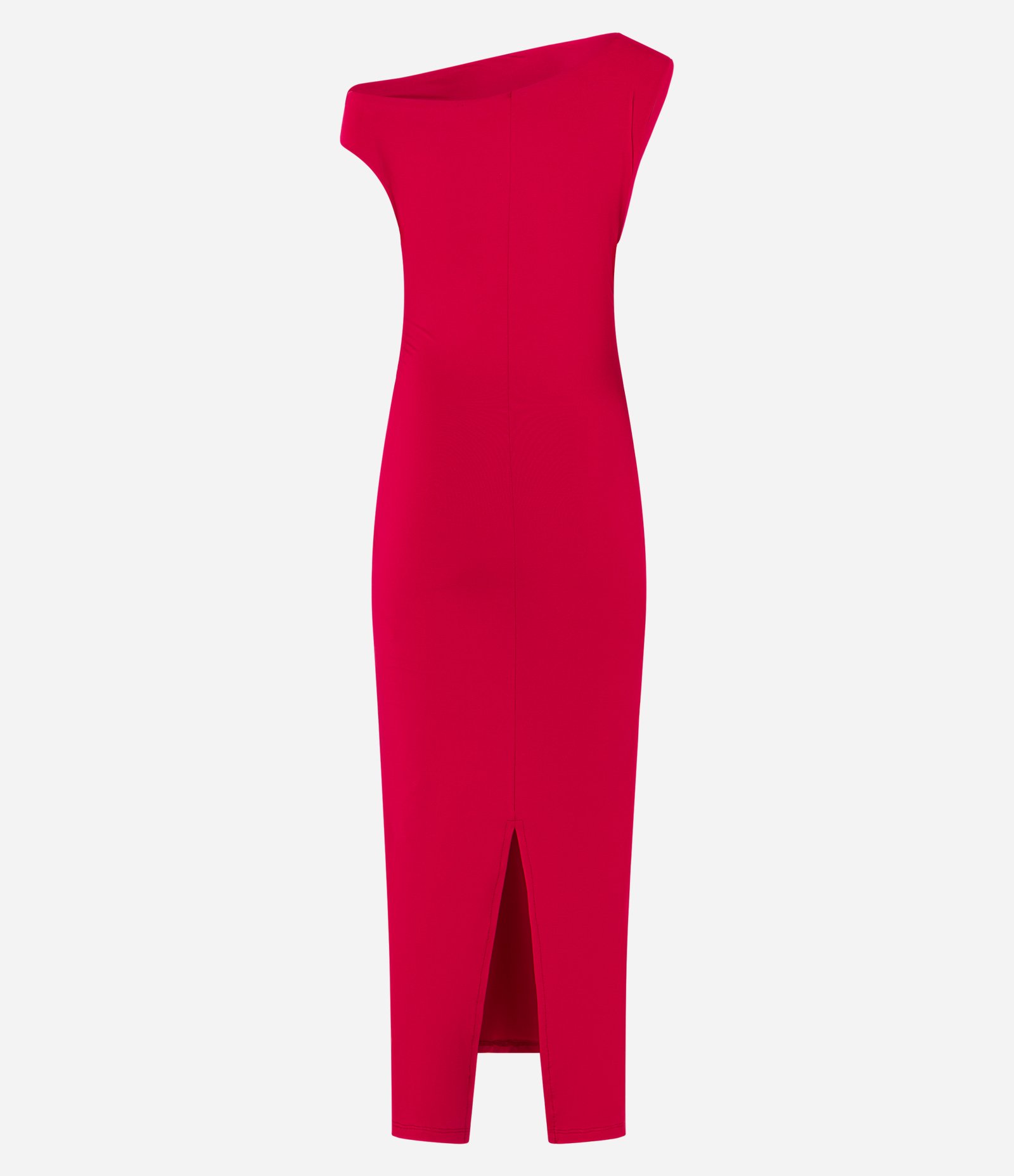Vestido Midi Ombro a Ombro com Decote Assimétrico Vermelho 7