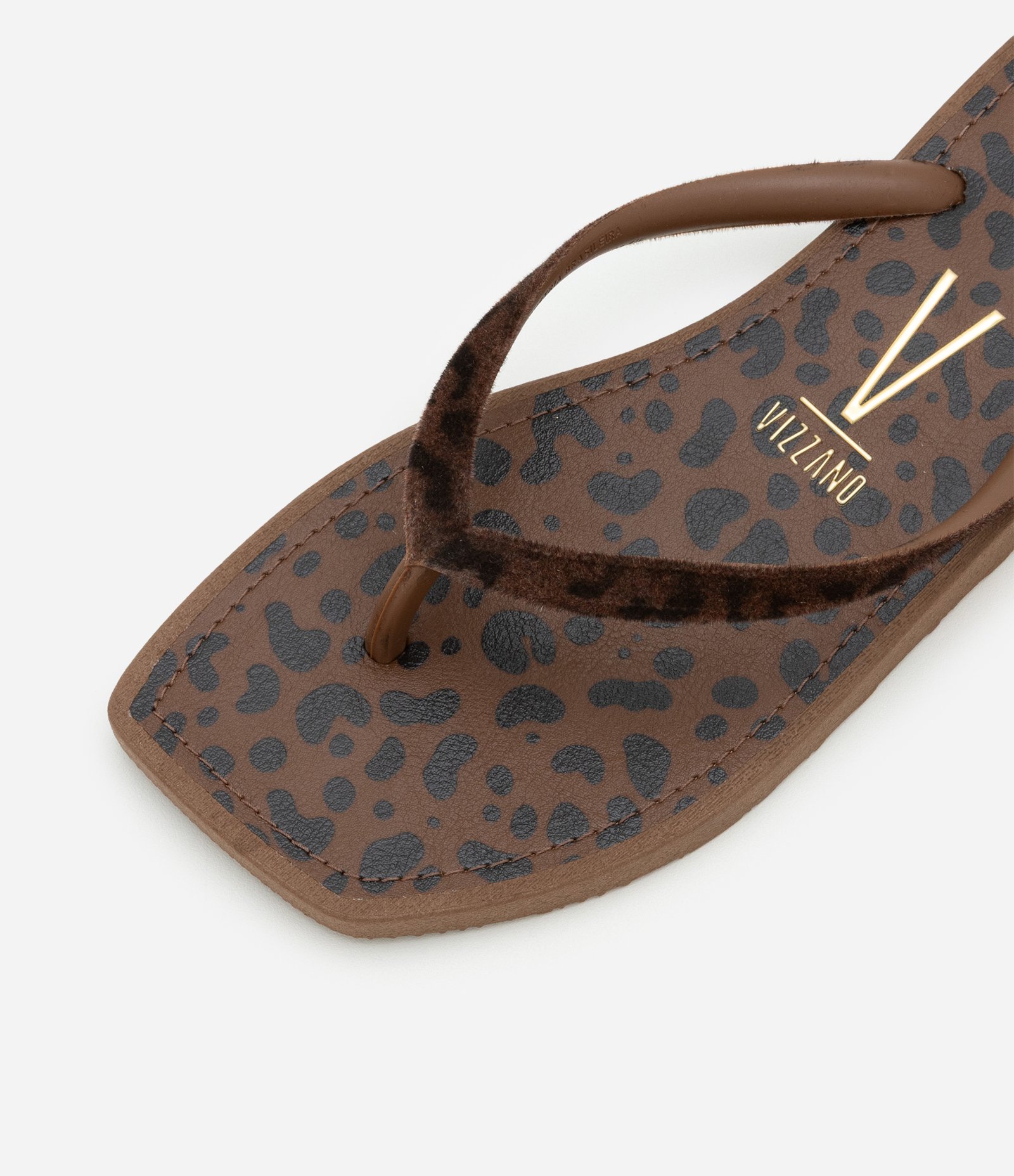 Chinelo Slim com Bico Quadrado em Animal Print Marrom 4