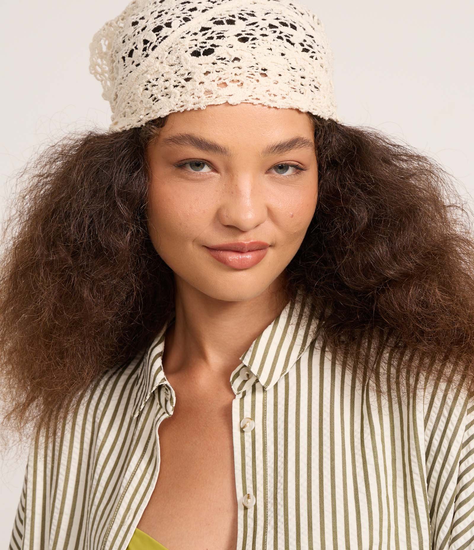 Camisa Amassadinha com Esta de Listras e Texturizada Verde 3