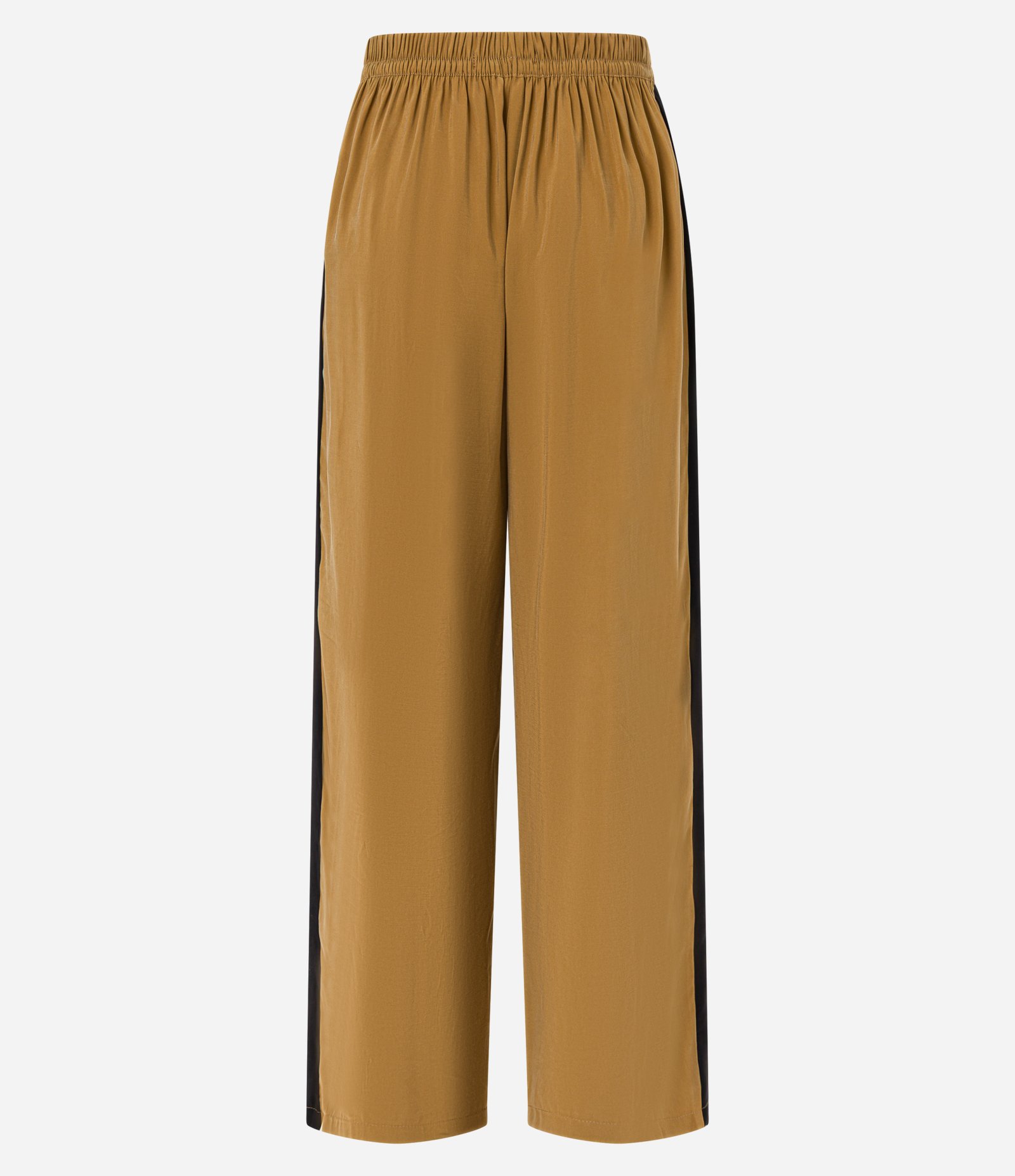 Calça Reta em Liocel com Contraste na Lateral Caramelo 6
