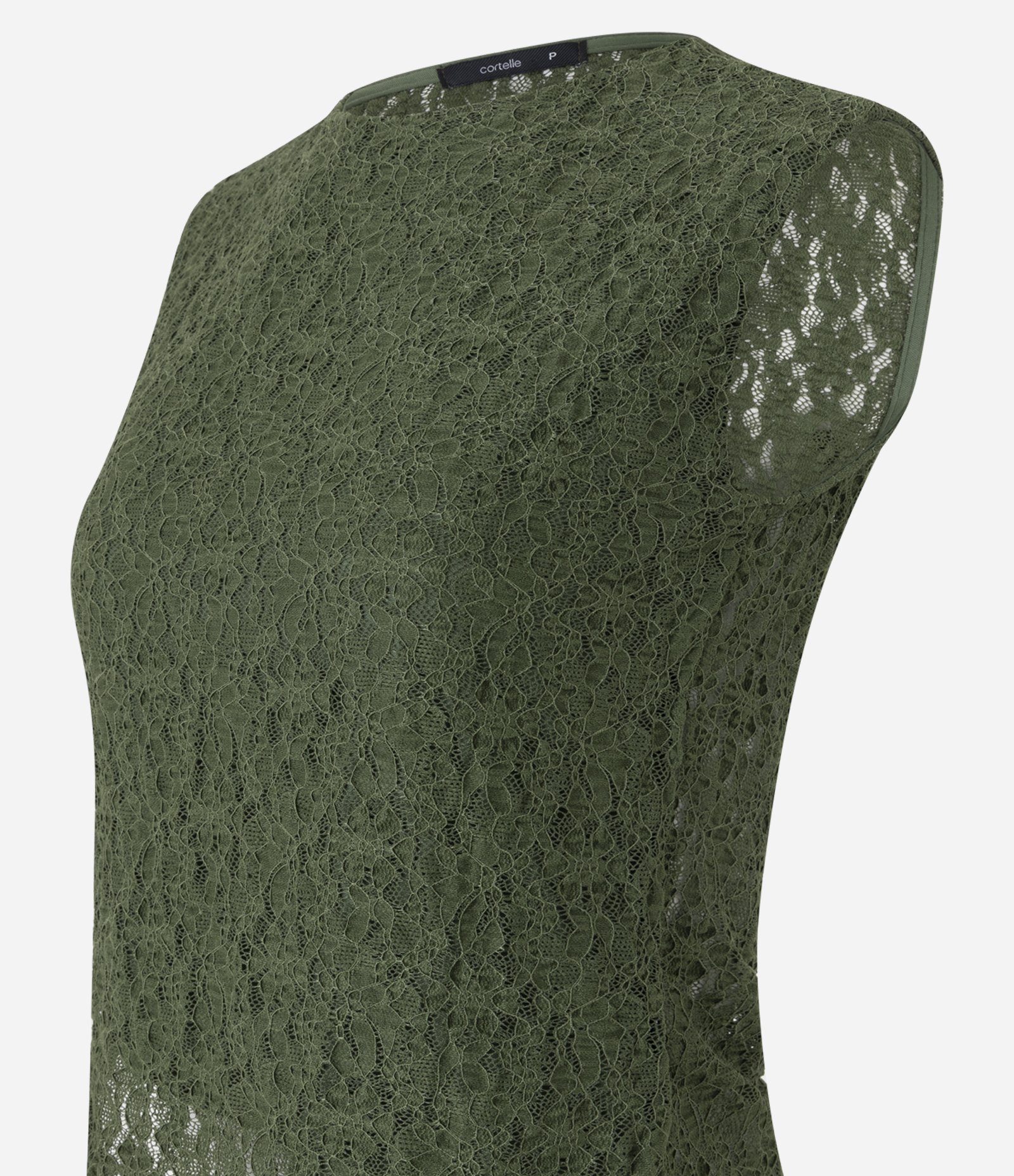 Blusa em Renda com Barra Assimétrica e Gola Redonda Verde 8