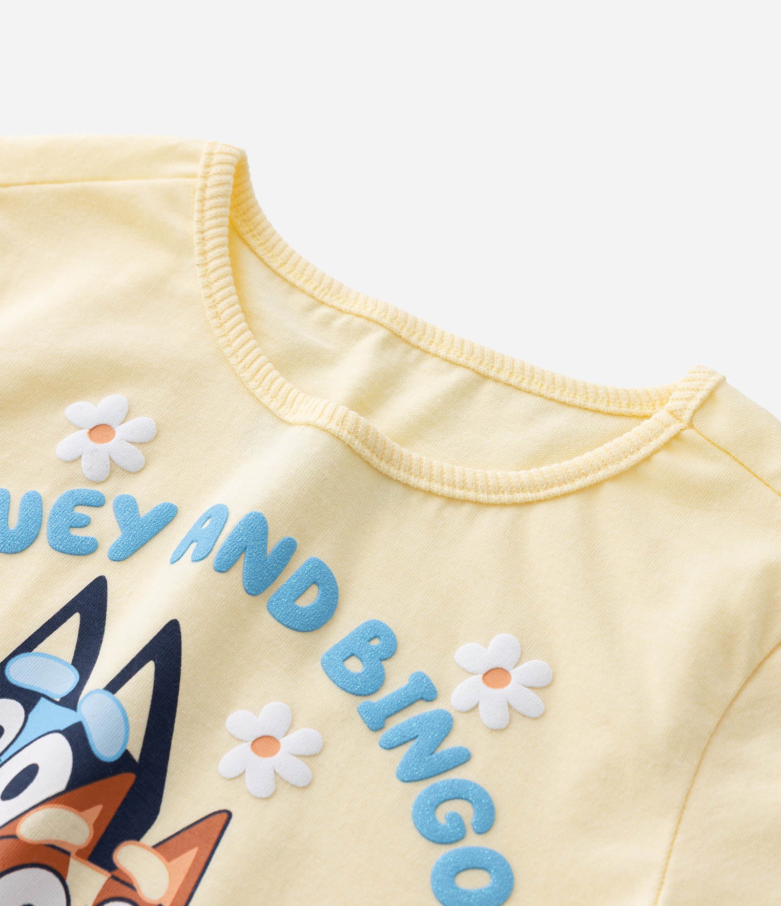 Conjunto Infantil em Algodão com Estampa Bluey - Tam 1 a 6 Anos Amarelo 9