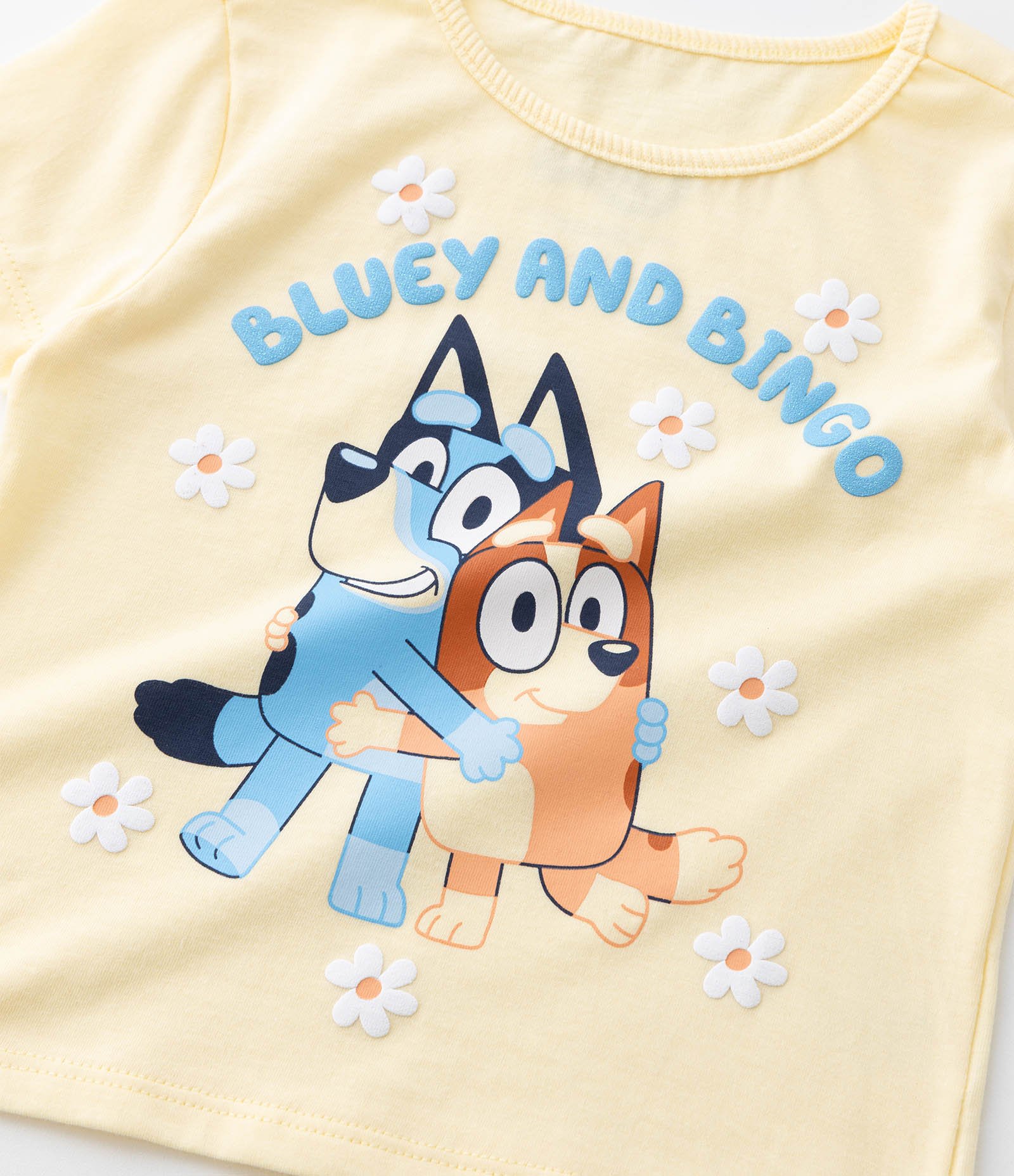Conjunto Infantil em Algodão com Estampa Bluey - Tam 1 a 6 Anos Amarelo 11