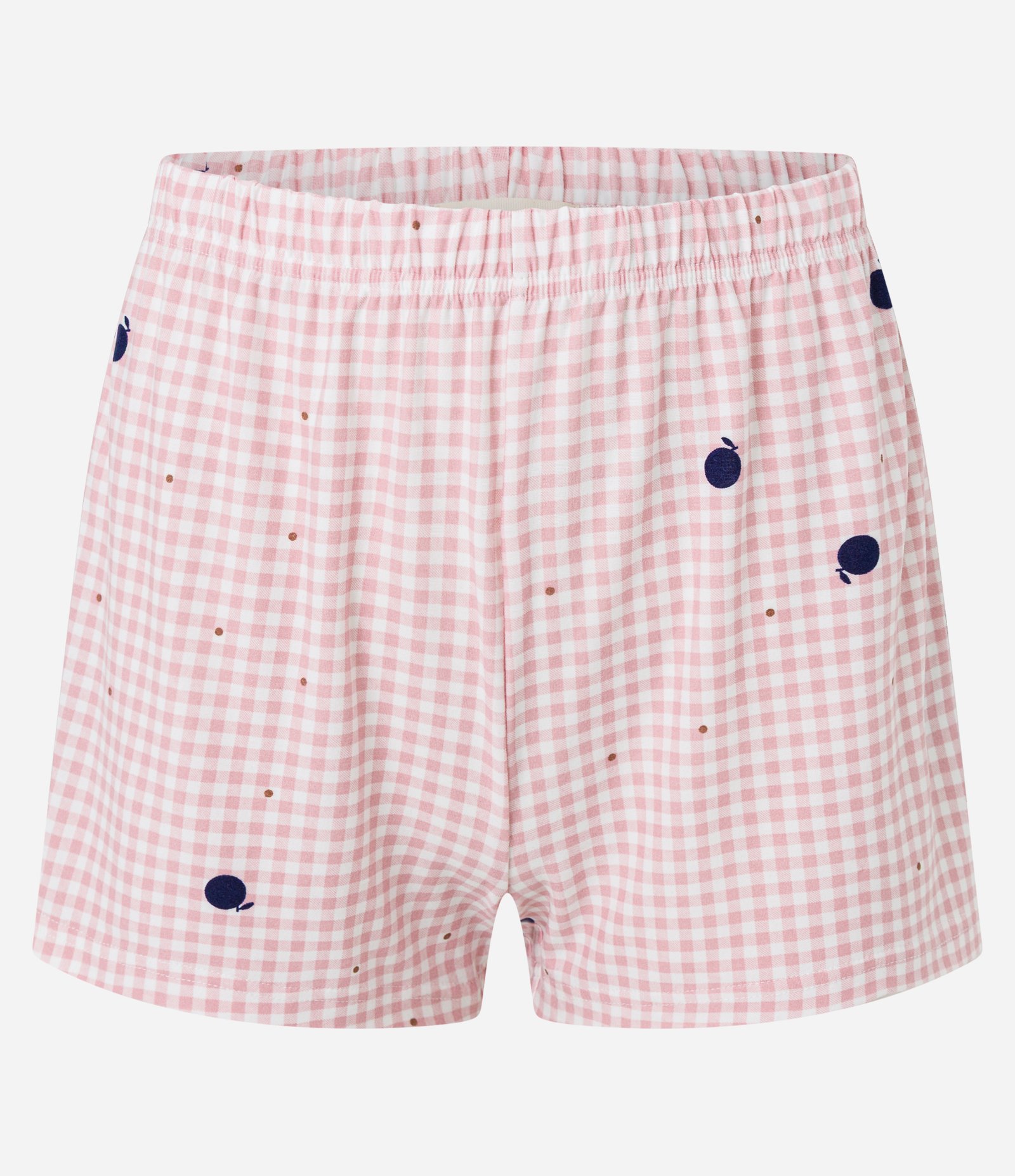 Pijama Short Doll em Peach Touch Xadrez Vichy com Rendinha Rosa 7