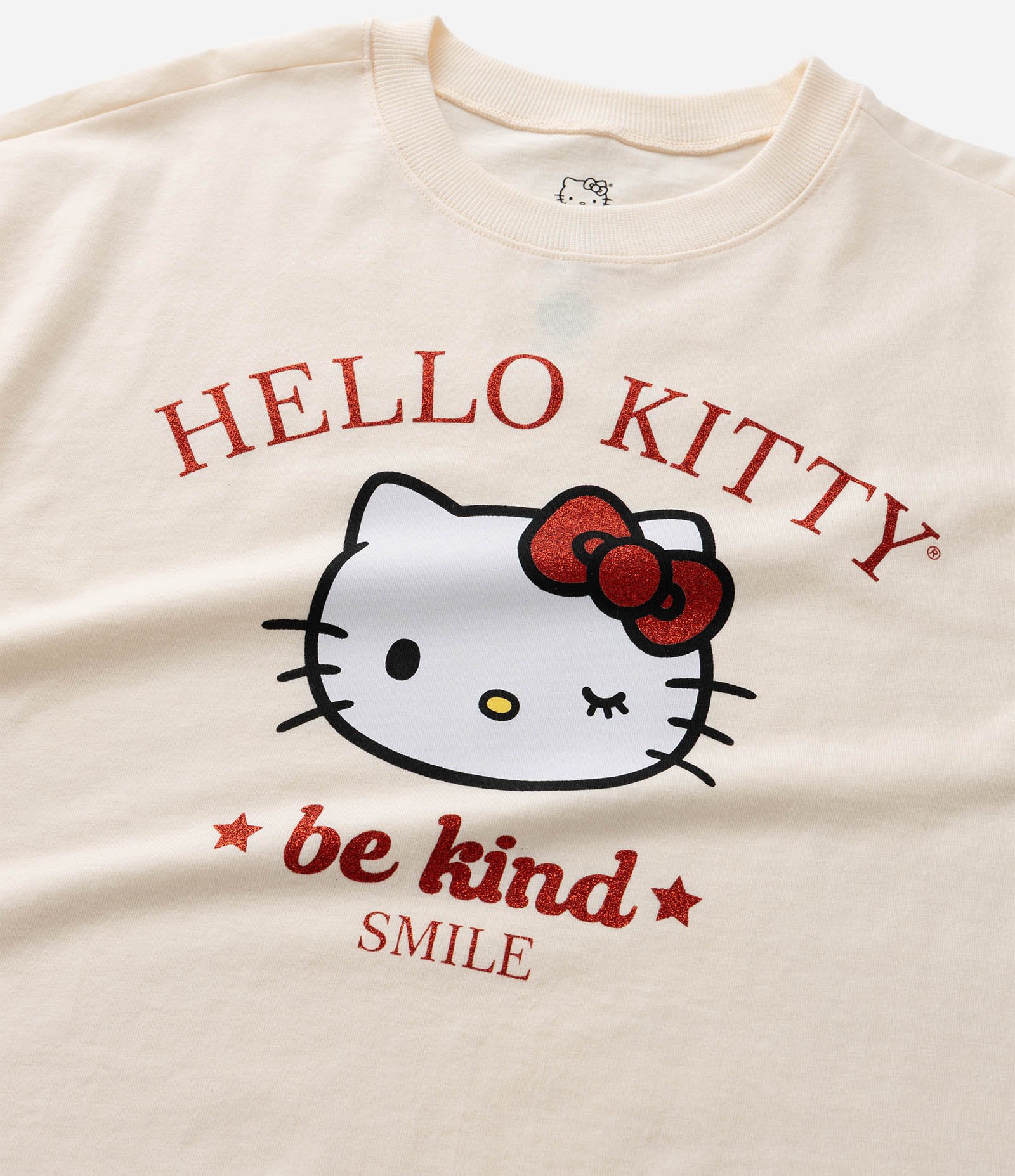 Camiseta Oversizes Infantil com Estampa e Lettering Hello Kitty Tam 5 a 14 Anos Bege 7