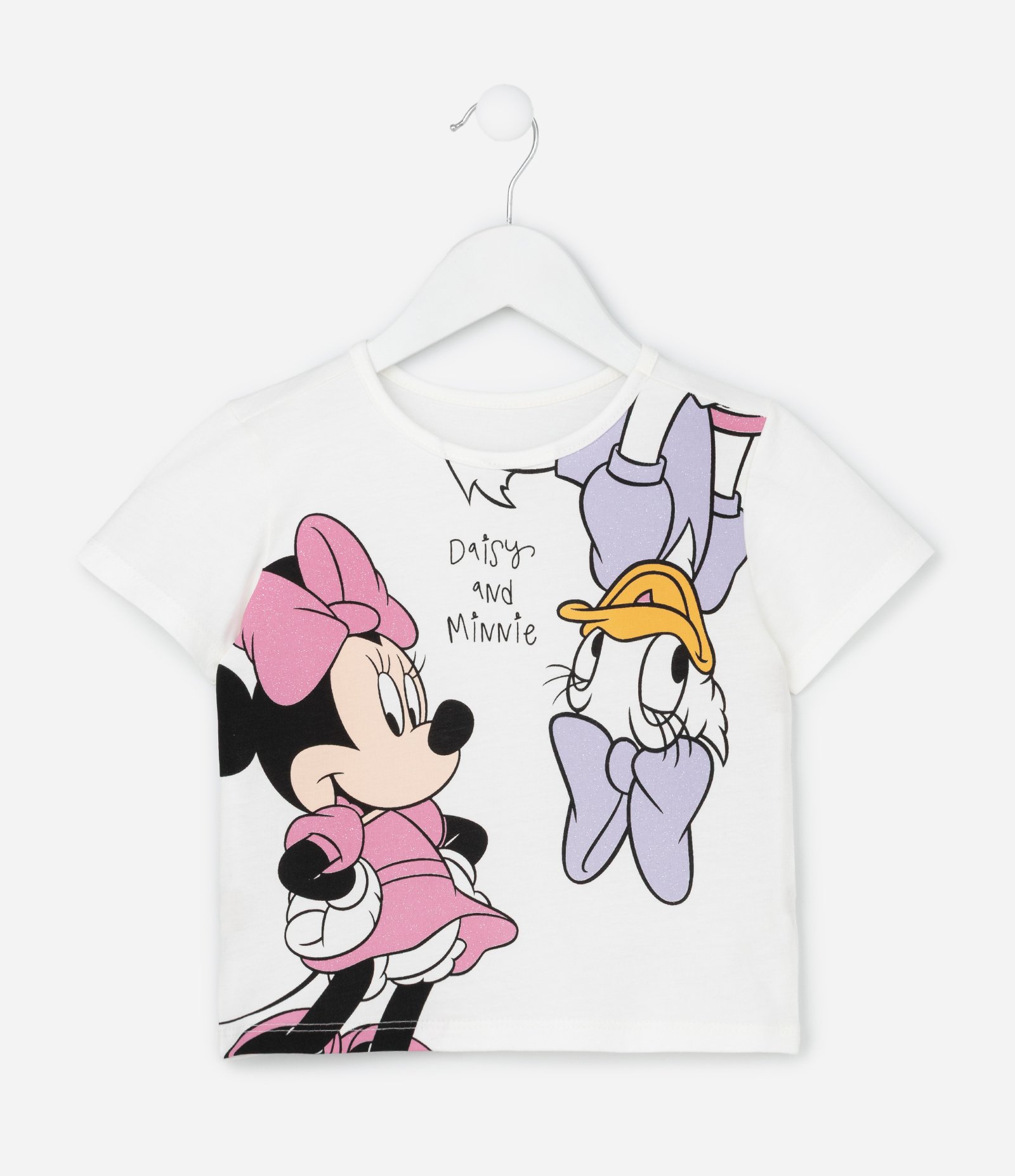 Camiseta Infantil com Estampa Minnie e Margarida - Tam 1 a 6 Anos Branco 1