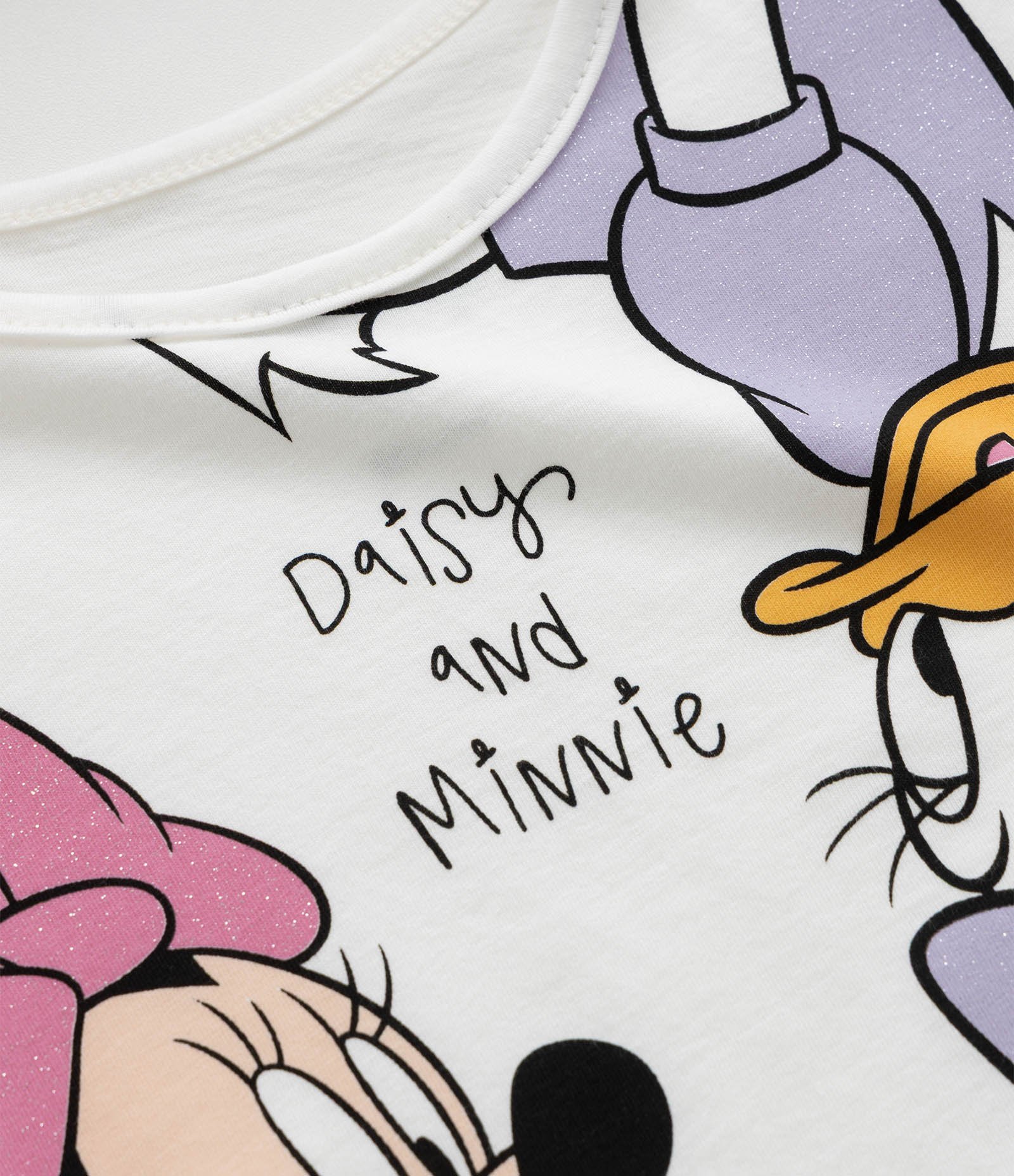 Camiseta Infantil com Estampa Minnie e Margarida - Tam 1 a 6 Anos Branco 4