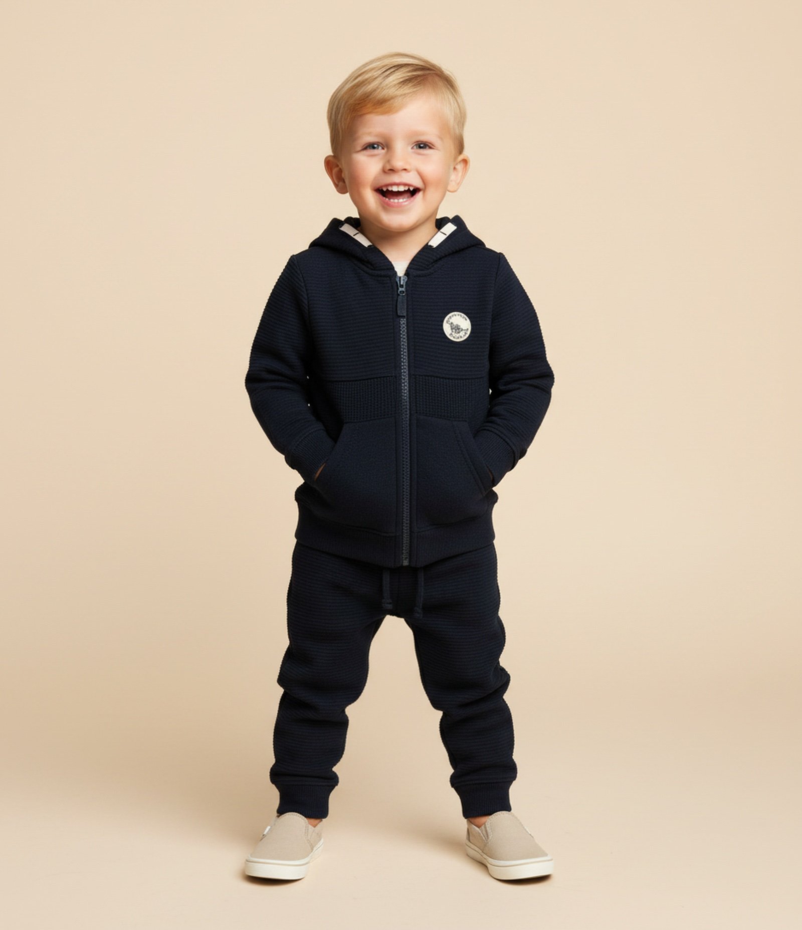 Jaqueta Infantil com Capuz e Bolsos - Tam 1 a 6 Anos Preto 1