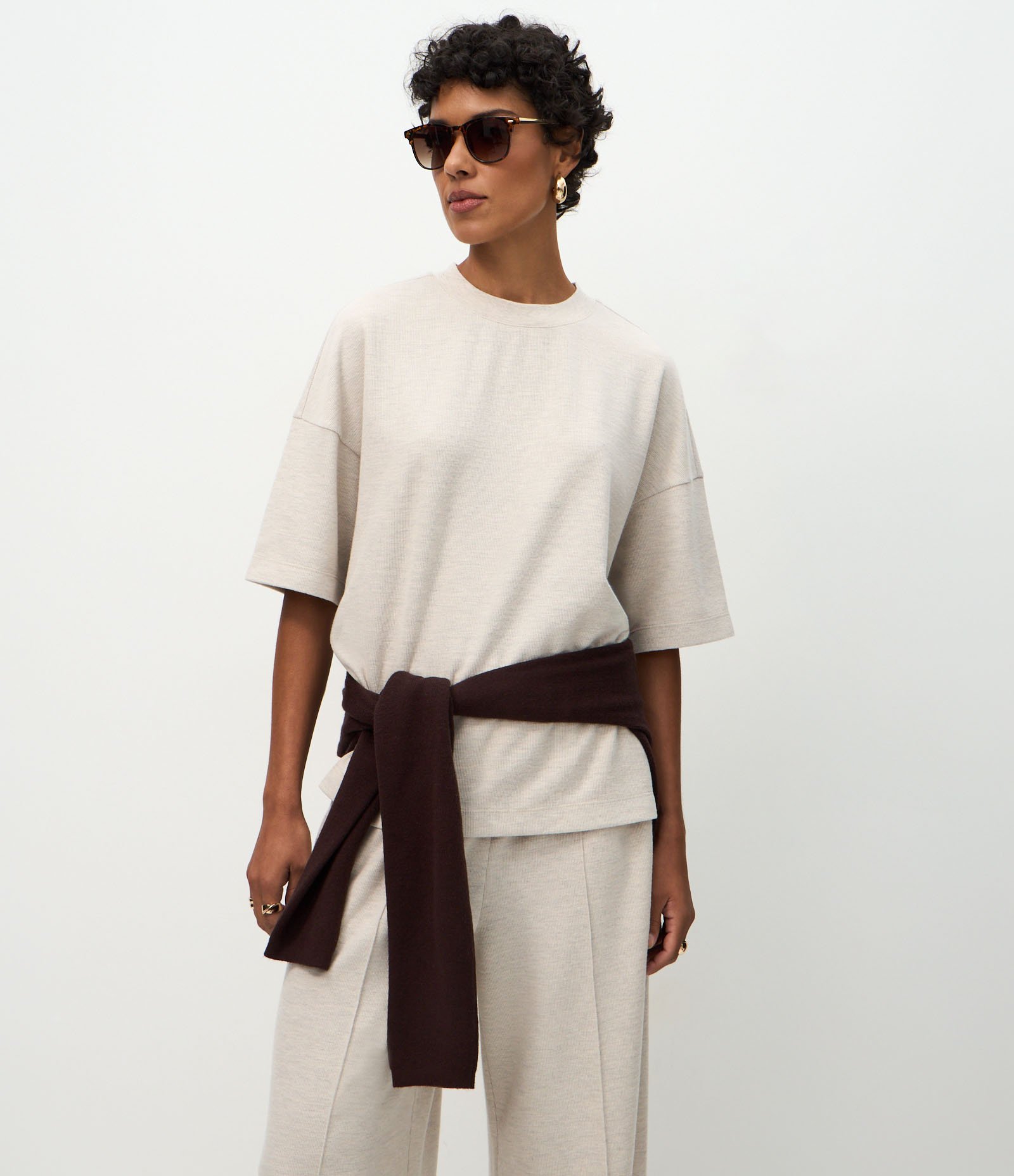 Blusa Moletom Oversized com Manga Curta Off White 1