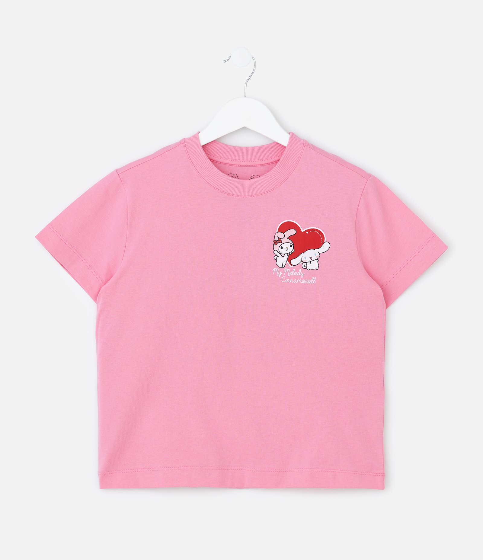 Camiseta Infantil Comfort My Melody e Cinnamoroll - Tam 5 a 14 Anos Rosa 1
