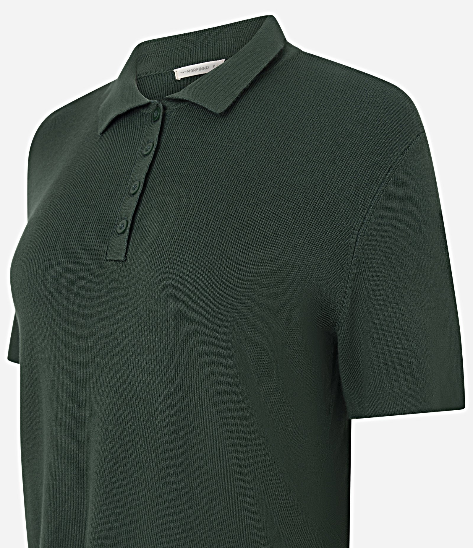 Blusa em Tricô com Manga Curta e Gola Polo Verde 6