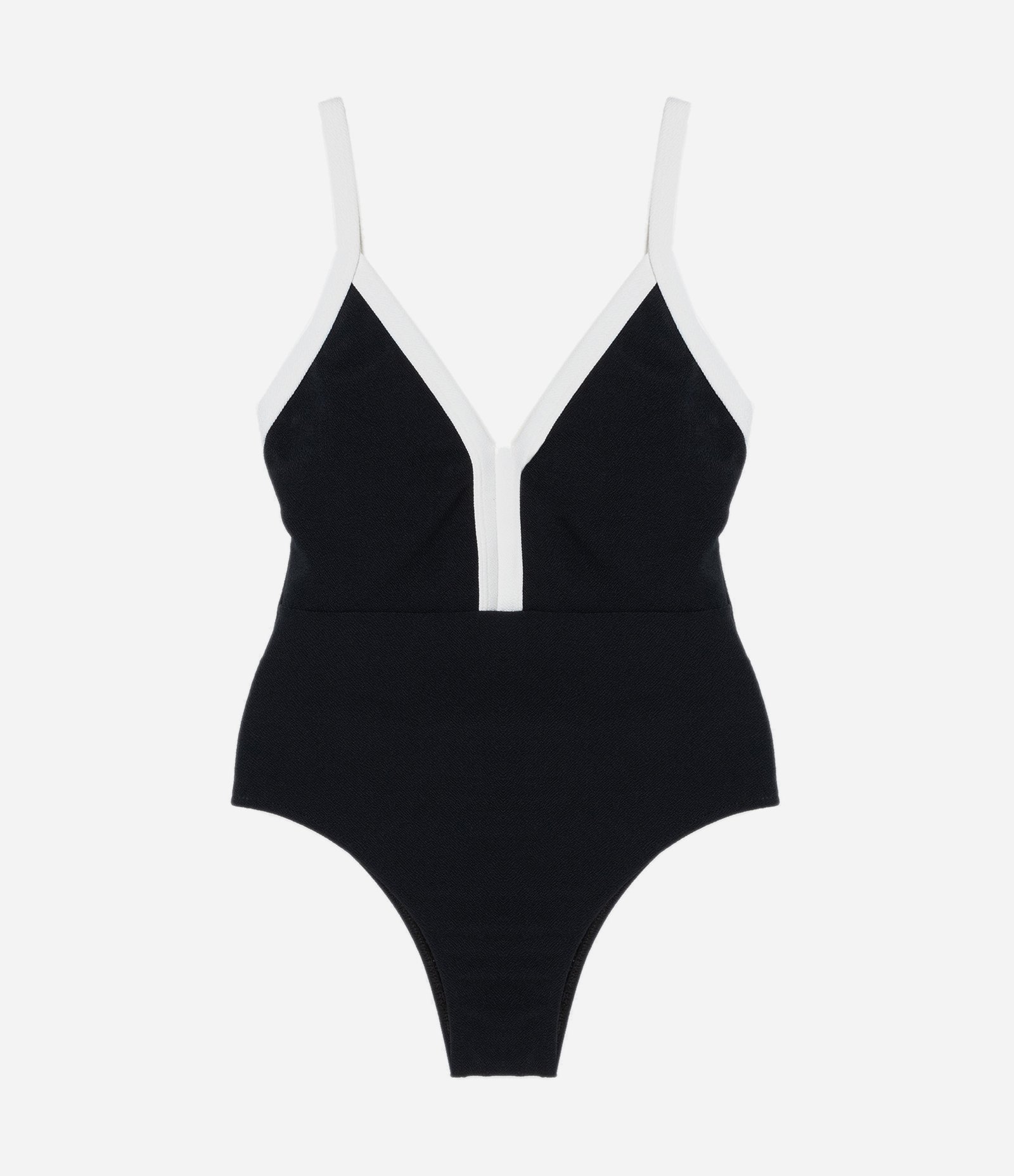 Maiô Triângulo em Microfibra Texturizada com Viés Contrastante Preto 3