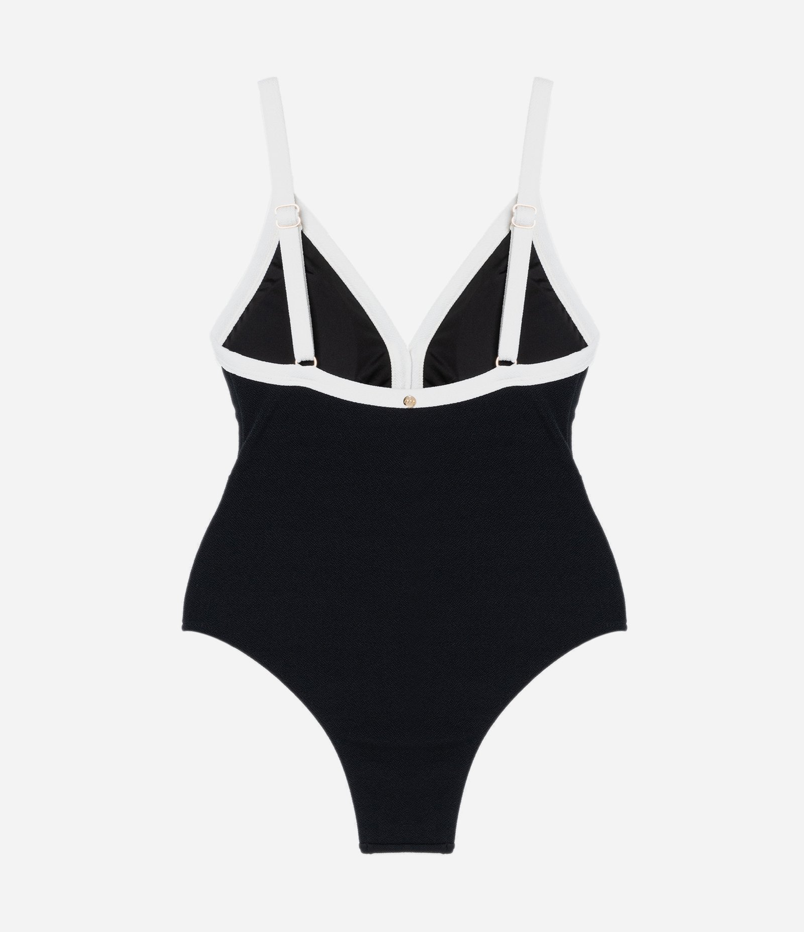 Maiô Triângulo em Microfibra Texturizada com Viés Contrastante Preto 4