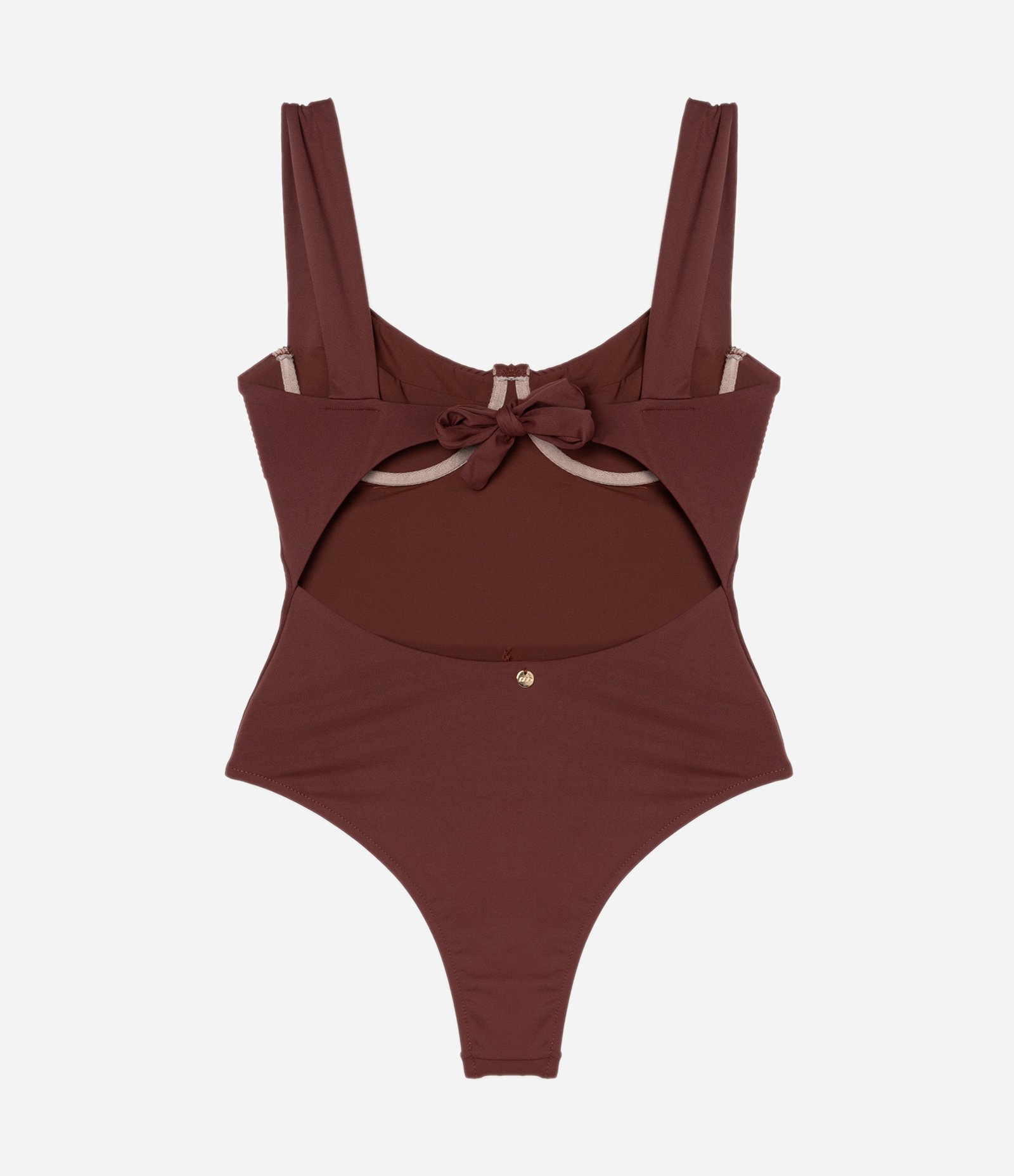 Maiô Meia Taça em Microfibra com Alças Largas Marrom 5