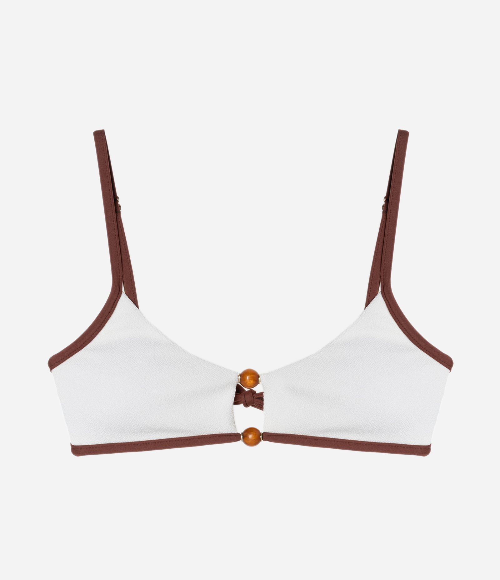 Biquíni Top Camisetinha em Microfibra Texturizada com Aviamento no Busto Branco 5