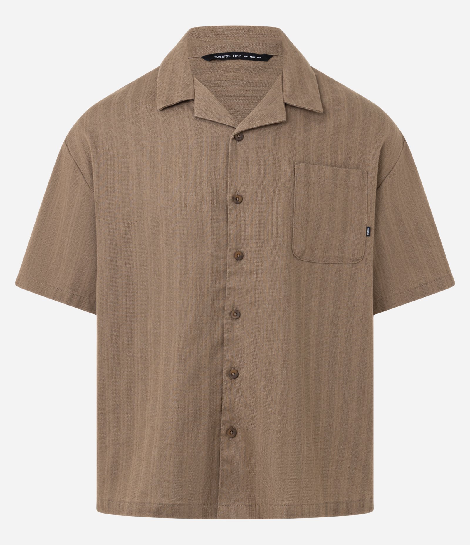Camisa Boxy em Cotton Dobby Texturizado Marrom 5