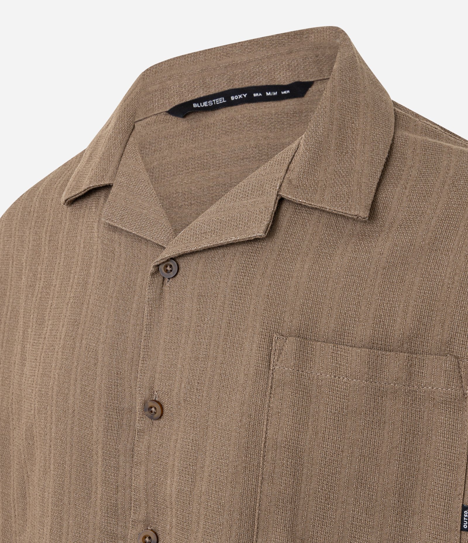 Camisa Boxy em Cotton Dobby Texturizado Marrom 6