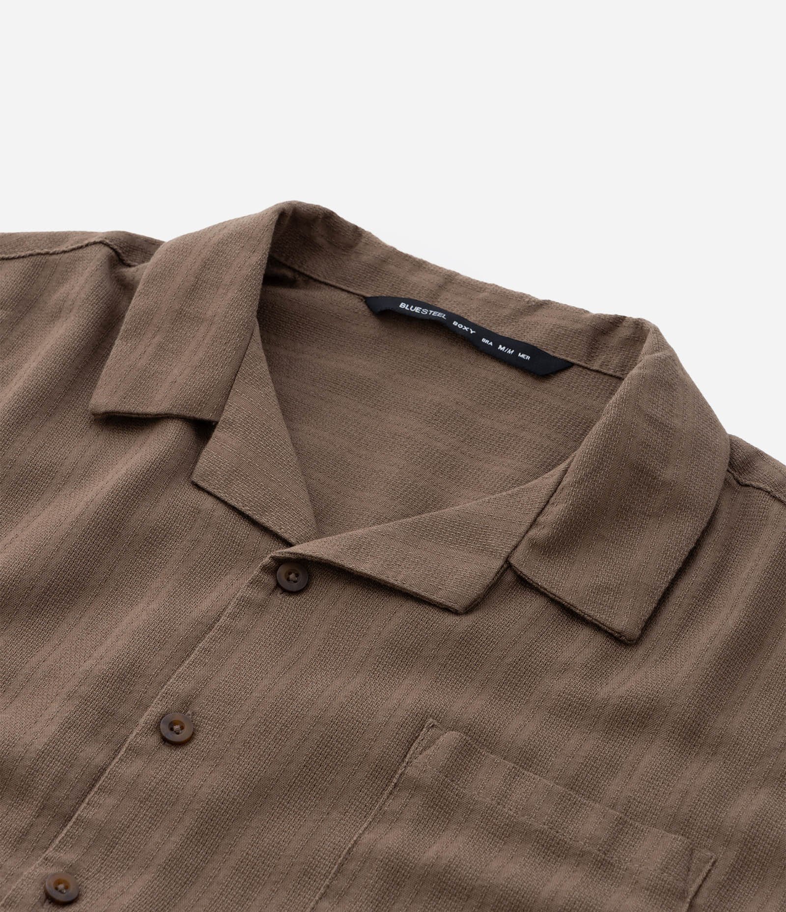 Camisa Boxy em Cotton Dobby Texturizado Marrom 7