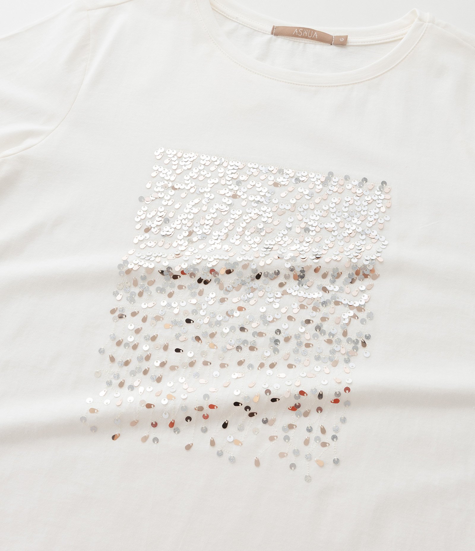 Blusa em Algodão com Chuva de Paetê Curve & Plus Size Branco 8